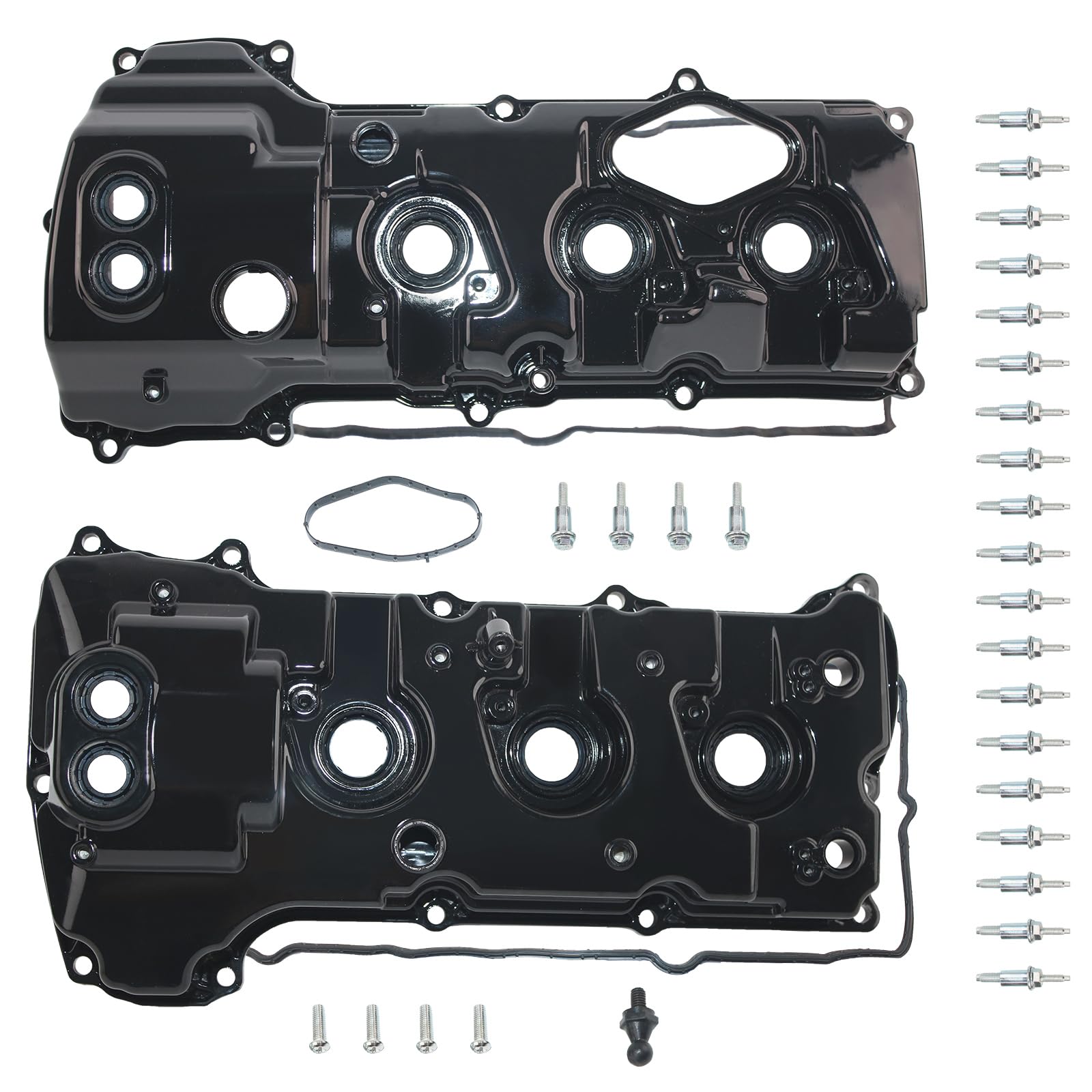 Upgraded Aluminum Left & Right Valve Cover Set Compatible with 2013-2016 Ford F-150 2015-2022 Transit-150 2015-2017 Expedition Lincoln Navigator 3.5L EcoBoost Turbo Replaces # BL3Z6582H DL3Z6582C