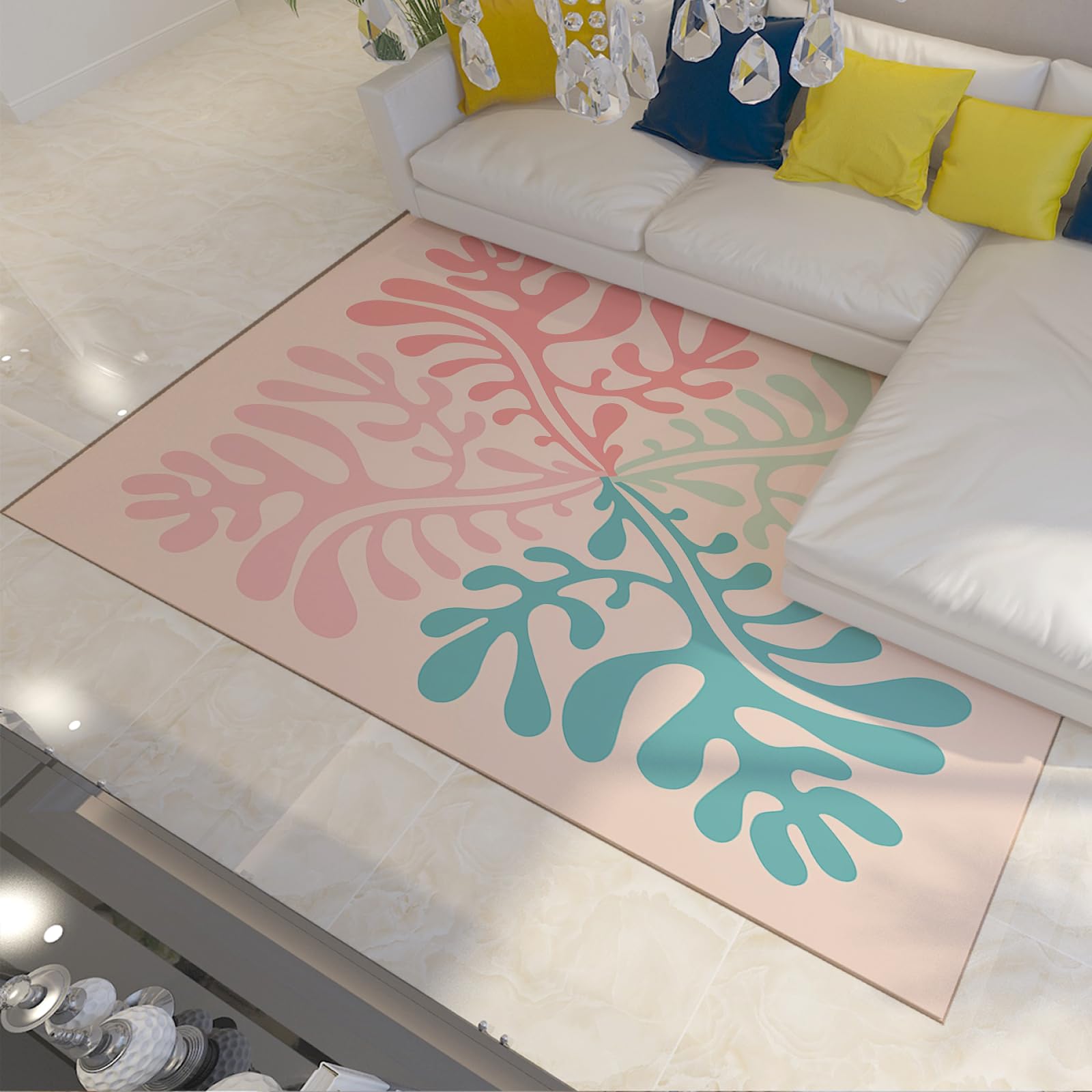 Tapis d'algues Matisse bleu vert 150x240cm antidérapant et lavable