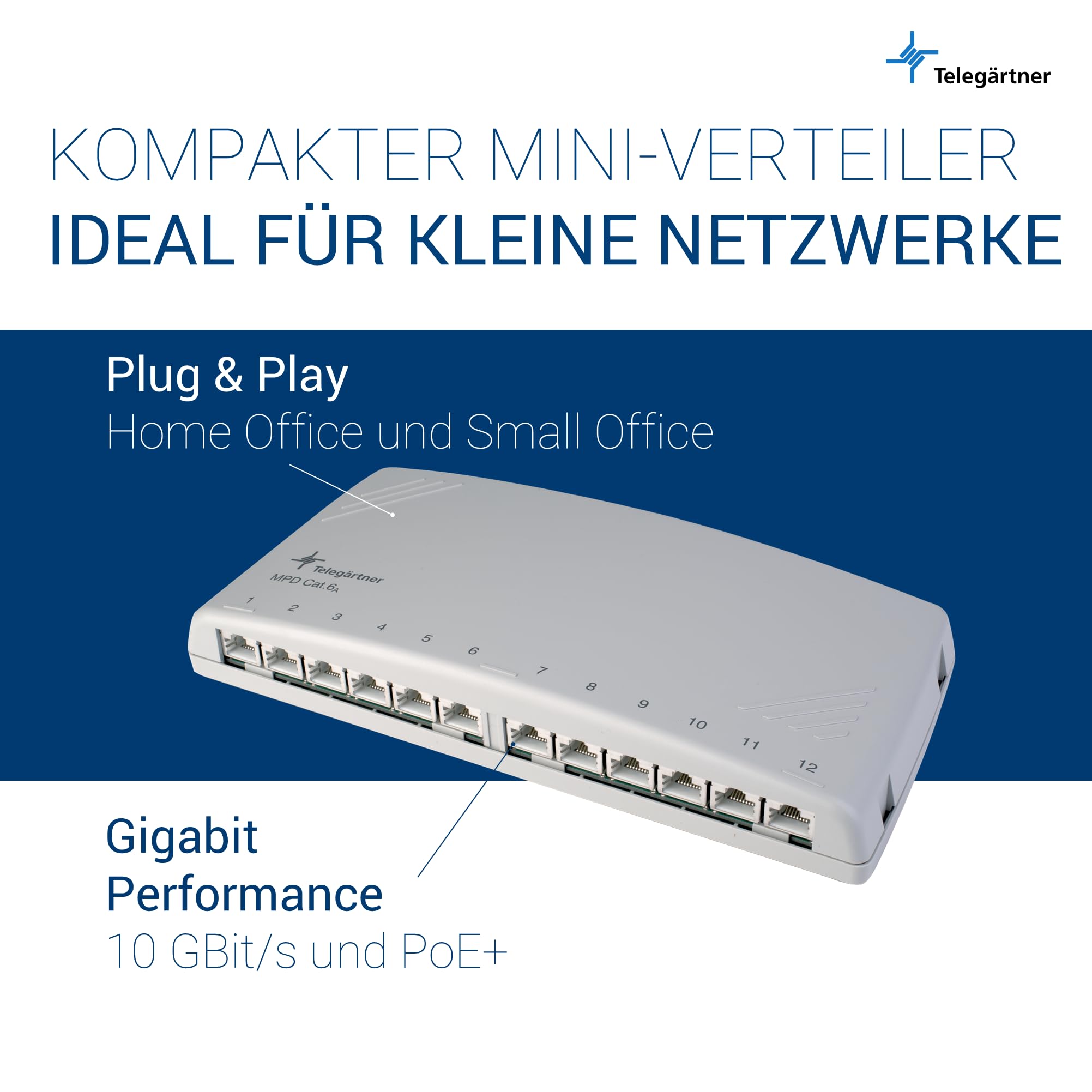 Telegärtner Cat.6 Patch Panel - Hub de Red, Plateado