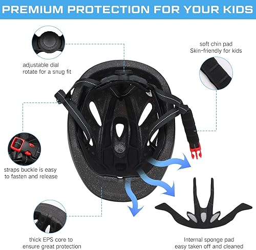 Miniatura 3 de Kingdder Paquete de 4 cascos ajustables para niños de 3 a 8 años, con certificación CPSC, para niños y niñas, monopatín, bicicleta, scooter,