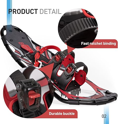 Miniatura 20 de G2 - Raquetas de nieve ligeras de 21/25/30/36 pulgadas para mujeres, hombres y jóvenes, juego con bolsa de mano, encuadernación especial de Naranja