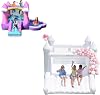 AirMyFun Pink Castle with Ball Pool and White Party Bounce House