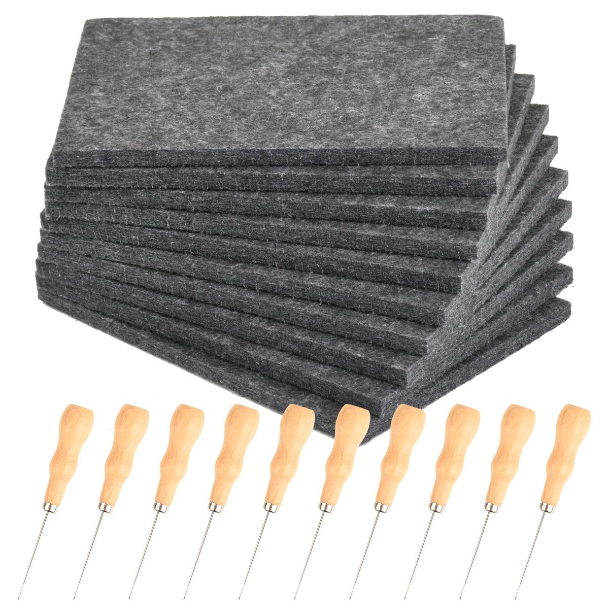 FOCCTS 10 Kit Poinçon pour Enfant et Adultes –10 Aiguilles à Piquer et 10 Tapis feutrés-Développe la Concentration et la créativité grâce au Bricolage- Piquage Picotage, Poinçonnage Maternelle