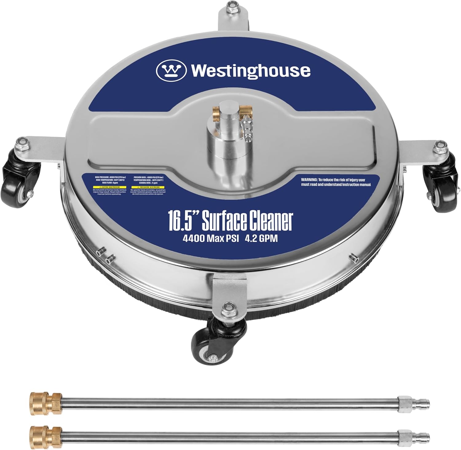 Westinghouse Universal 16.5” Pressure Washer Surface Cleaner Attachment - Stainless Steel - 4400 Max PSI