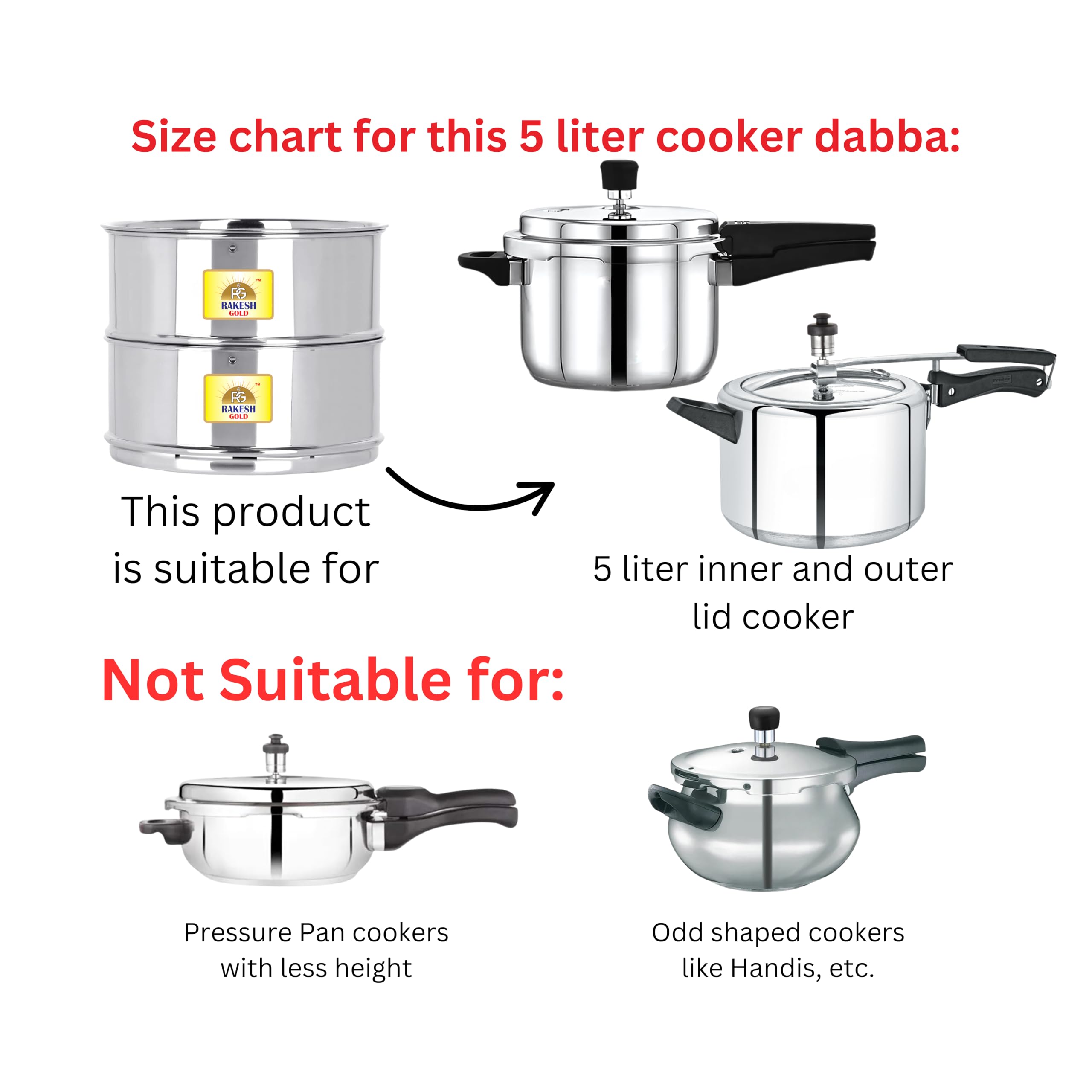 Rakesh Gold Cooker Separator - Stackable Stainless Steel -4