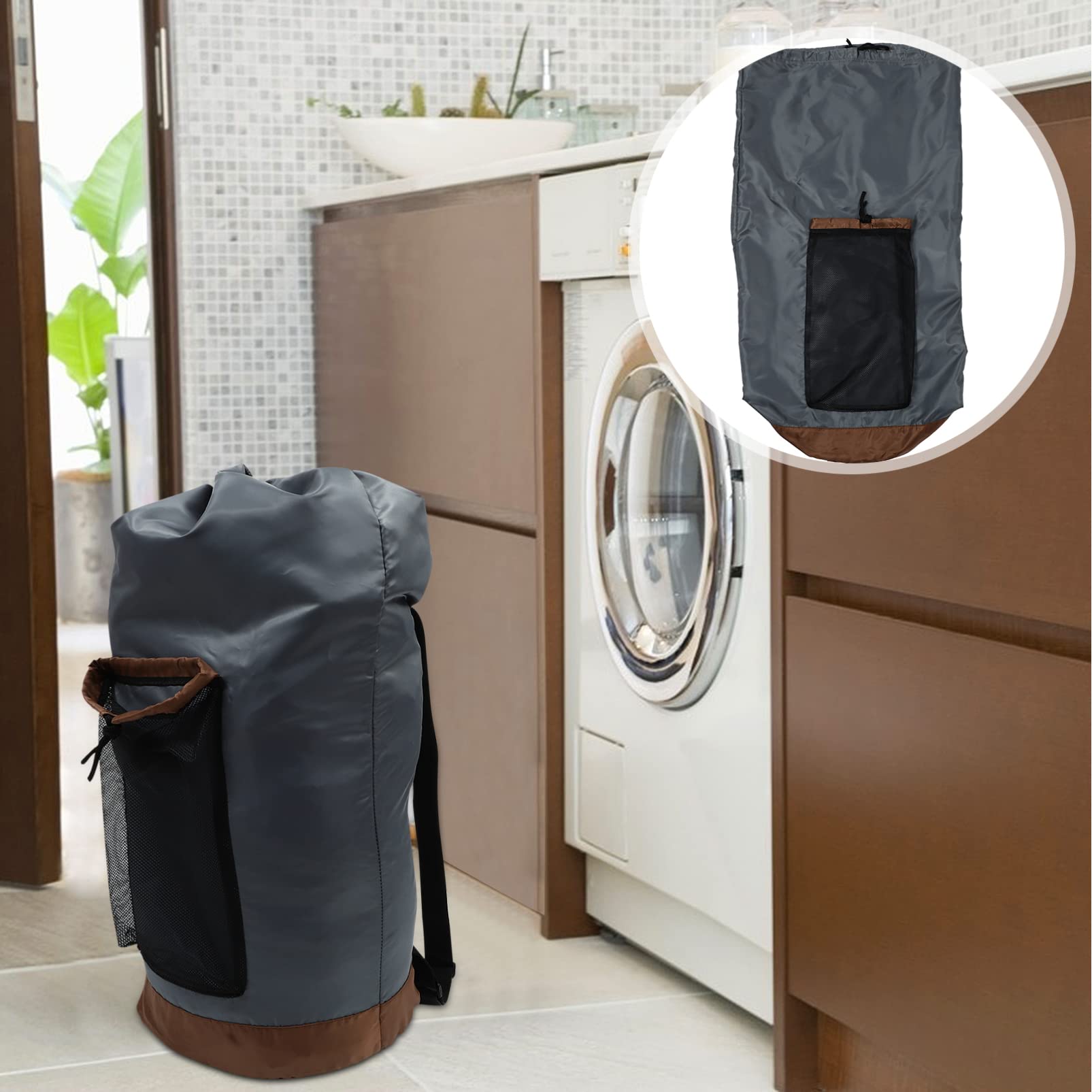 Baluue Borsa per Biancheria Usata con Tracolla Regolabile Portatile Sacco per Lavanderia con Maniglie da Viaggio