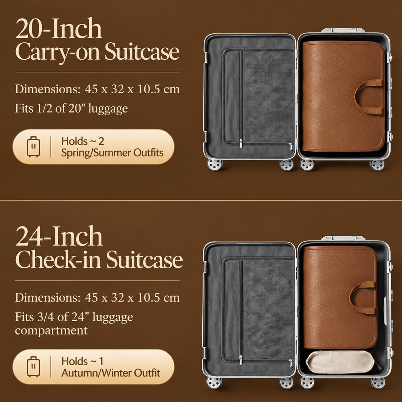 Organizador De Maleta De Viaje Colgante con Asa para Trolley, Bolsa Plegable Grande, Bolsas para Maletas Organizadoras para Equipaje Brown,45 * 75cm