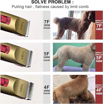Dog Clippers for Grooming for Thick Heavy Coats, 4 Blade (1/3/6/9mm)