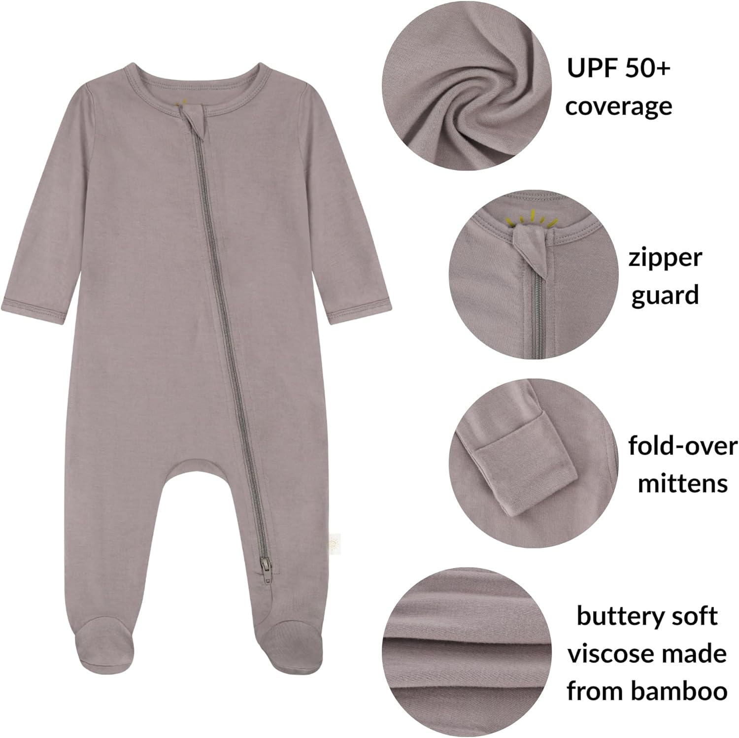 UPF 50+ Viscose Made from Bamboo Baby Sun Romper, Breathable Infant UV Protection Outfit for Outdoor Wear, 0–12M