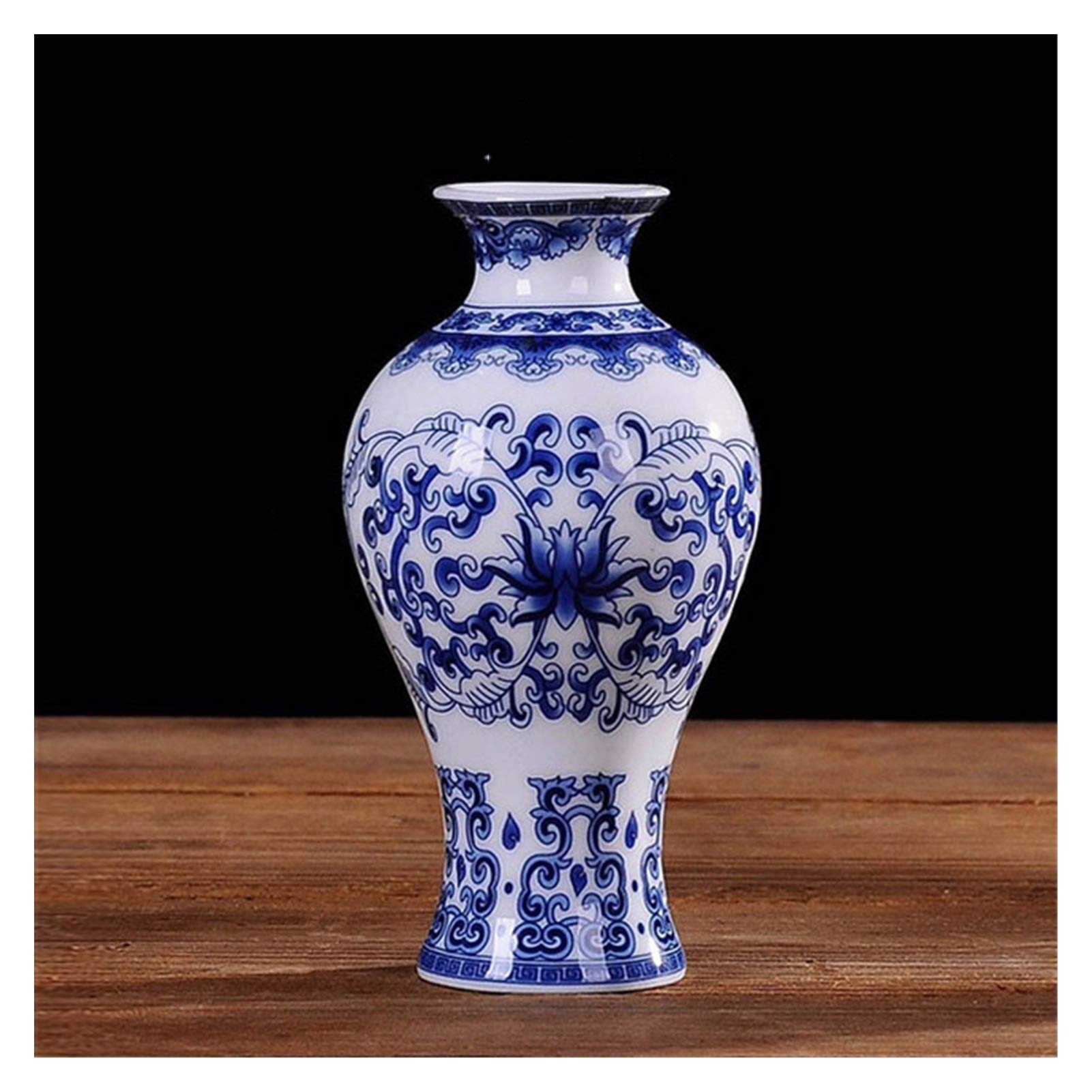 asdchZen Vases Vintage Home Decor Ceramic Flower Vases For Homes Antique Traditional Chinese Blue And White Porcelain Vase For Flowers Vases For Decor,C