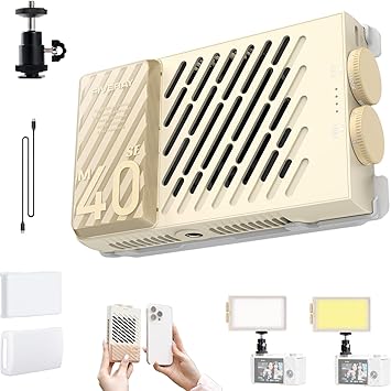 ZHIYUN FIVERAY M40 SE Combo 40W Bi-Color Video Light, 250g Portable Camera Light 17100 Lux 2700K-8500K CRI 95 TLCI 97+ LED Panel DSLR Photography Lighting for YouTube, TikTok