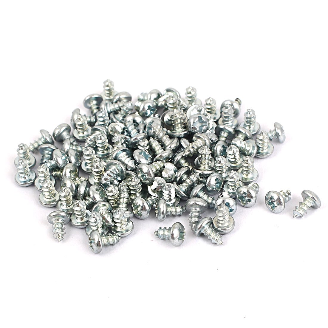 Uxcell Silver Sourcing Map M3x6mm Phillips Round Head Self Tapping Screws Fastener 100Pcs