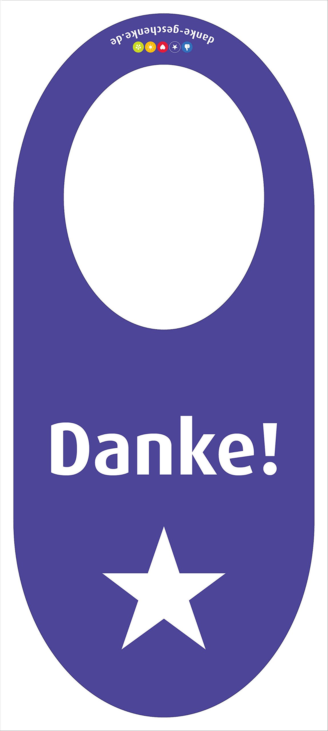 immi 5 St. Danke Flaschenhänger, für Flaschengeschenk, markierer, Lila/Stern