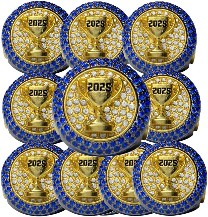 Legacy Rings 10 Pack 2025 Championship Trophy Ring Award Gift for Tournament or League Champion Winner for MVP or Goat