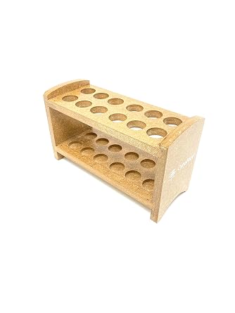 Cynamed Wooden Test Tube and Drying Rack, 7/8" 22mm Holes with 6 or 12 Slots- Perfect for Laboratory and Scientific Classroom - Excellent Quality 12 Slots