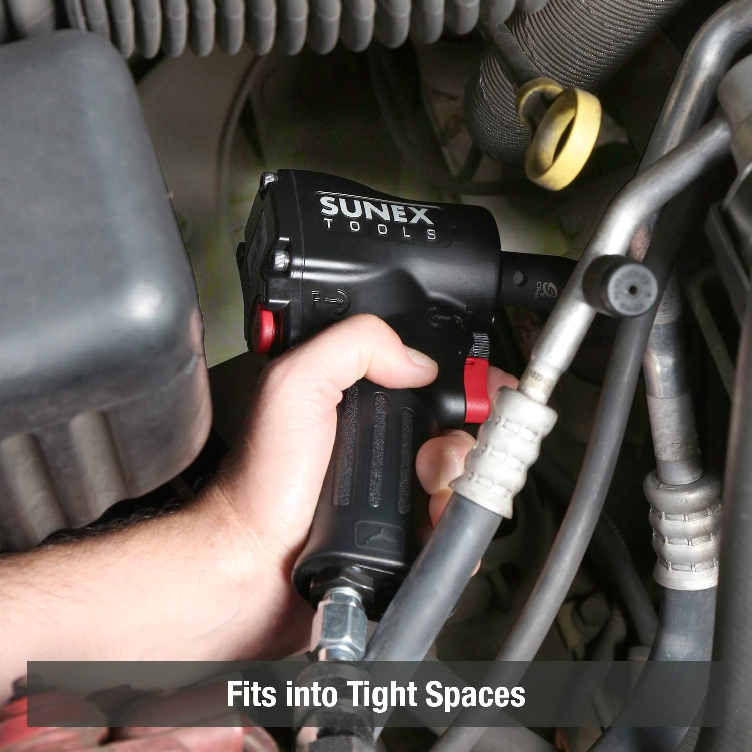 Review Product Sunex SXMC12, 1/2 Mini Air Impact Wrench with Grip, Super Duty Compact Design, Lightweight, 500'. Lbs. max Torque, One Hand Operation, Forward/Reverse, 3-Speed Control