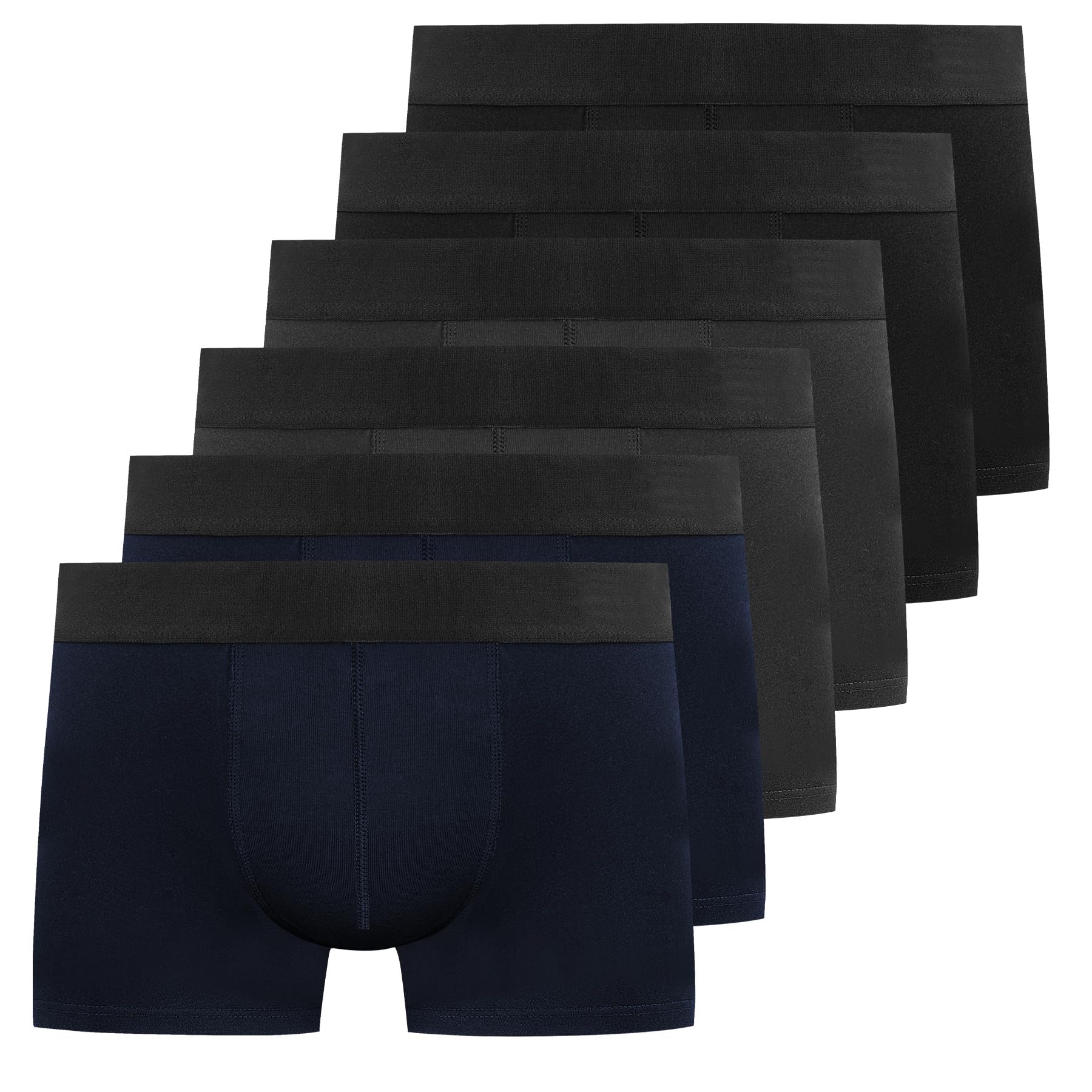 YouShow Boxershorts Herren 6/12er Pack Baumwolle Unterhosen Männer Stretch | 95% Baumwolle, weich und hautfreundlich, elastischer Bund, kein Hochrollen am Bein, etikettloses Design