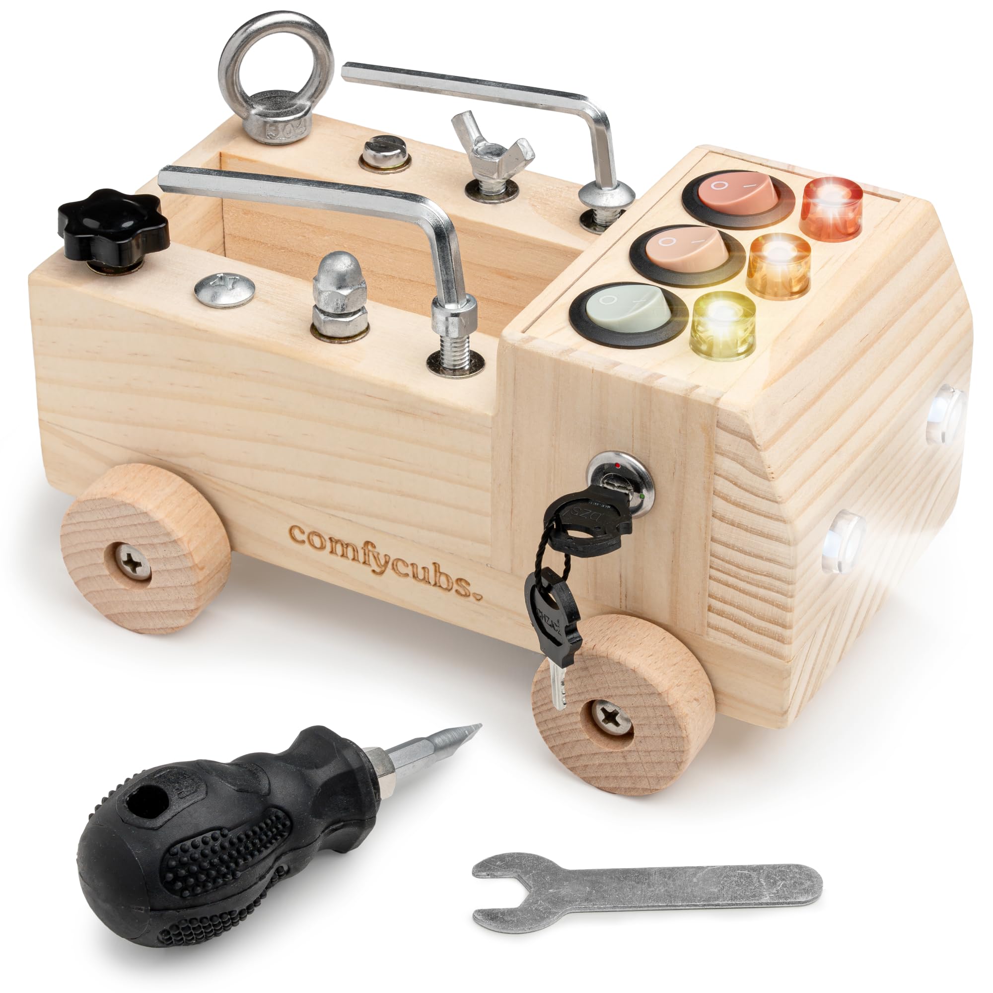Amazon.com: Comfy Cubs Busy Board Toy Truck Set - Fun & Noise-Free