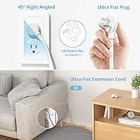 Vista 5 de TROND Surge Protector Power Strip with USB, Ultra Thin Flat Plug 5ft Extension Cord 1625W, 3 USB A & 1 USB C, 8AC Outlets 1440J Surge Protection