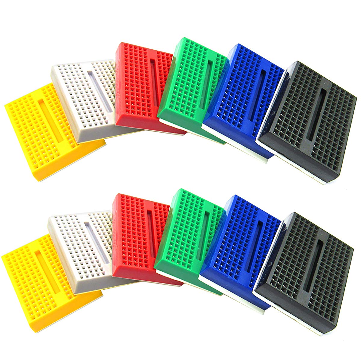 DaFuRui12Pcs 170 tie-Points Small Mini Solderless Breadboard kit Compatible for Arduino