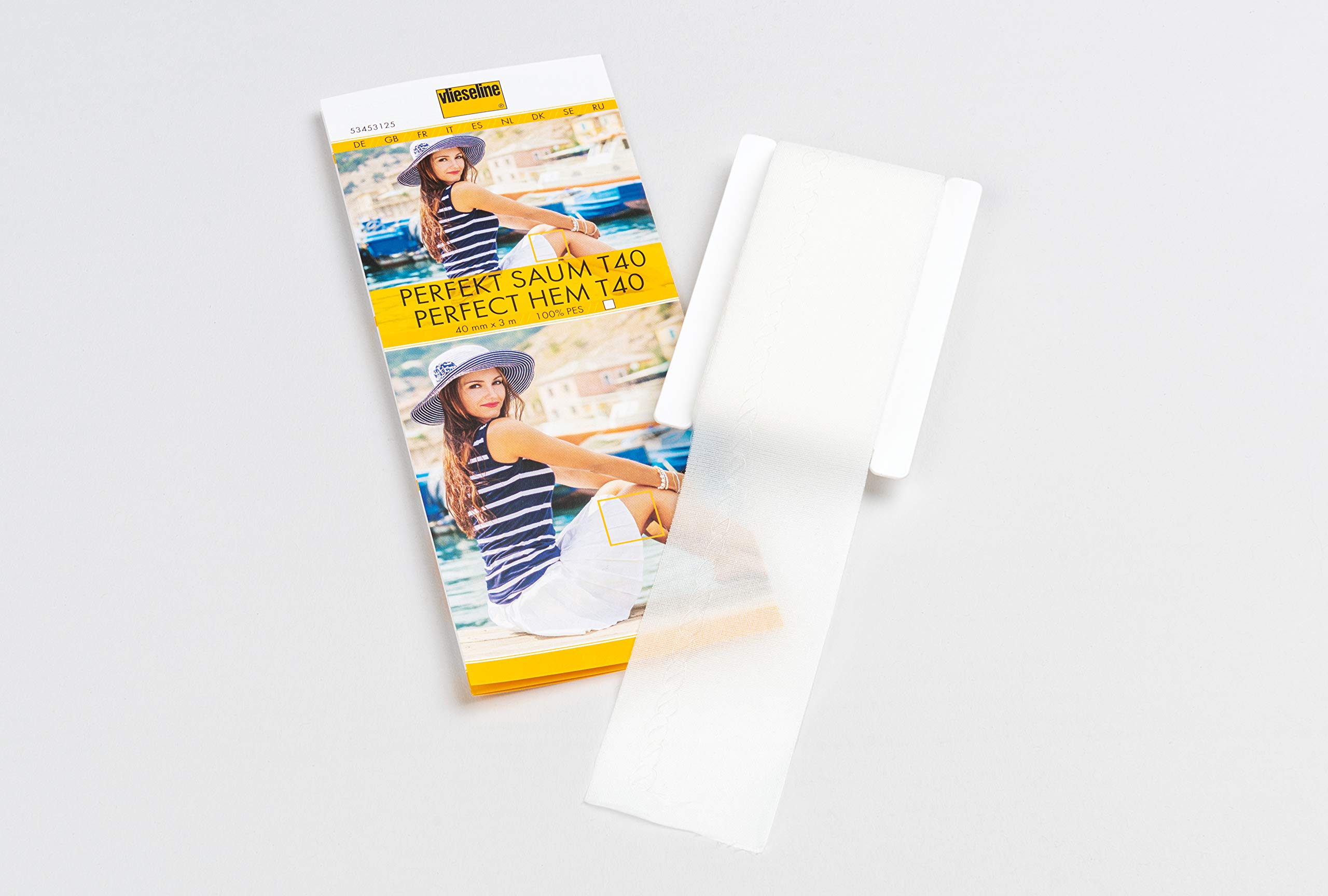 Vilene 3 m x 40 mm Perfect Hem Elastic Adhesive Tape, White