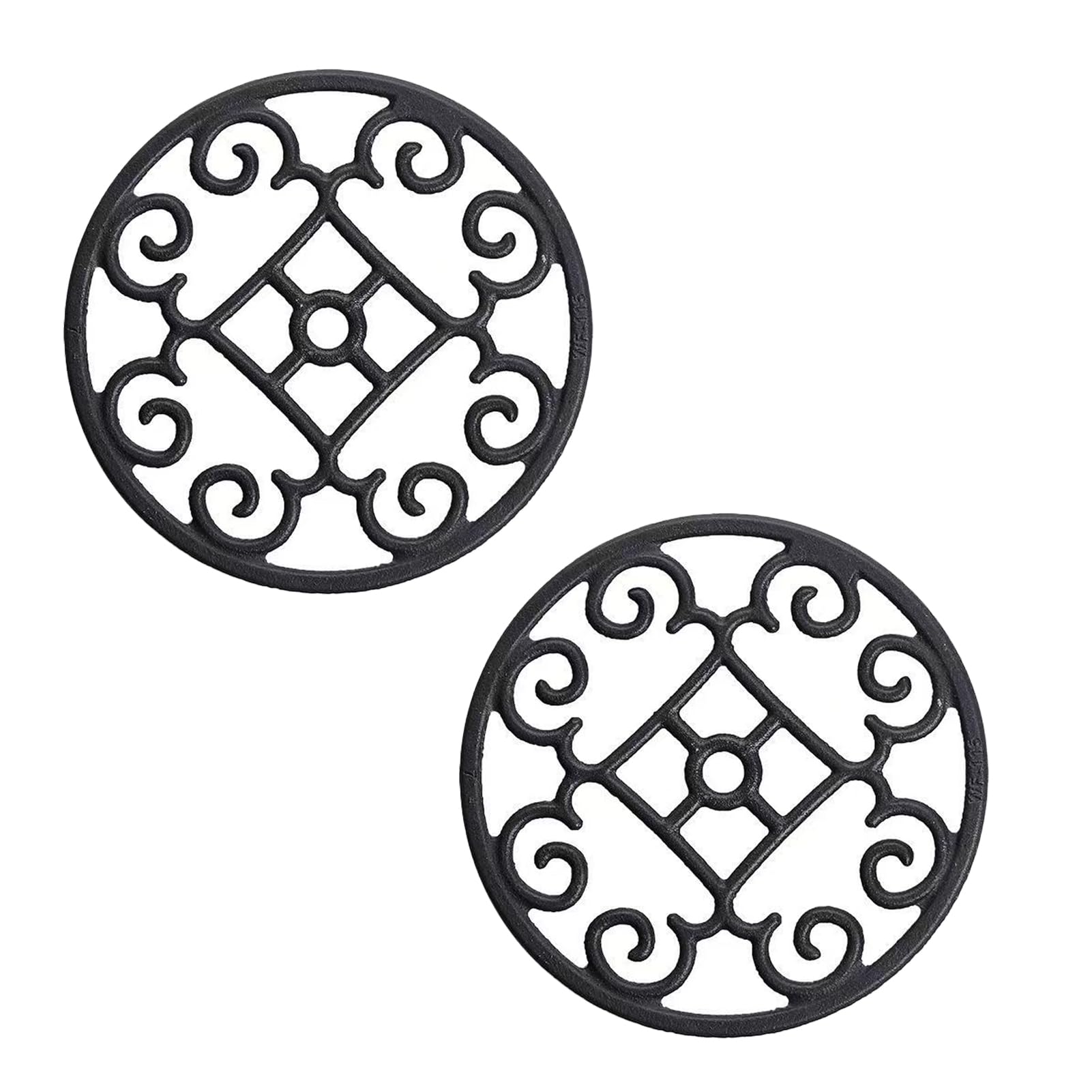 Cast Iron Gas Stove Burner Ring Reducer &amp; Trivet (2-Pack) - Non-Slip Work Ring Stand for Moka Pot, Espresso Maker, Small Pots &amp; Pans
