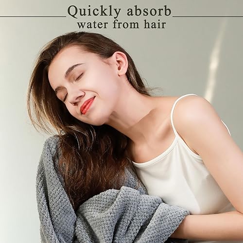 Miniatura 3 de Wuwahold Juego de 2 toallas de baño, tamaño más grande, microfibra súper suave, altamente absorbente, toallas duraderas de secado rápido para baño,