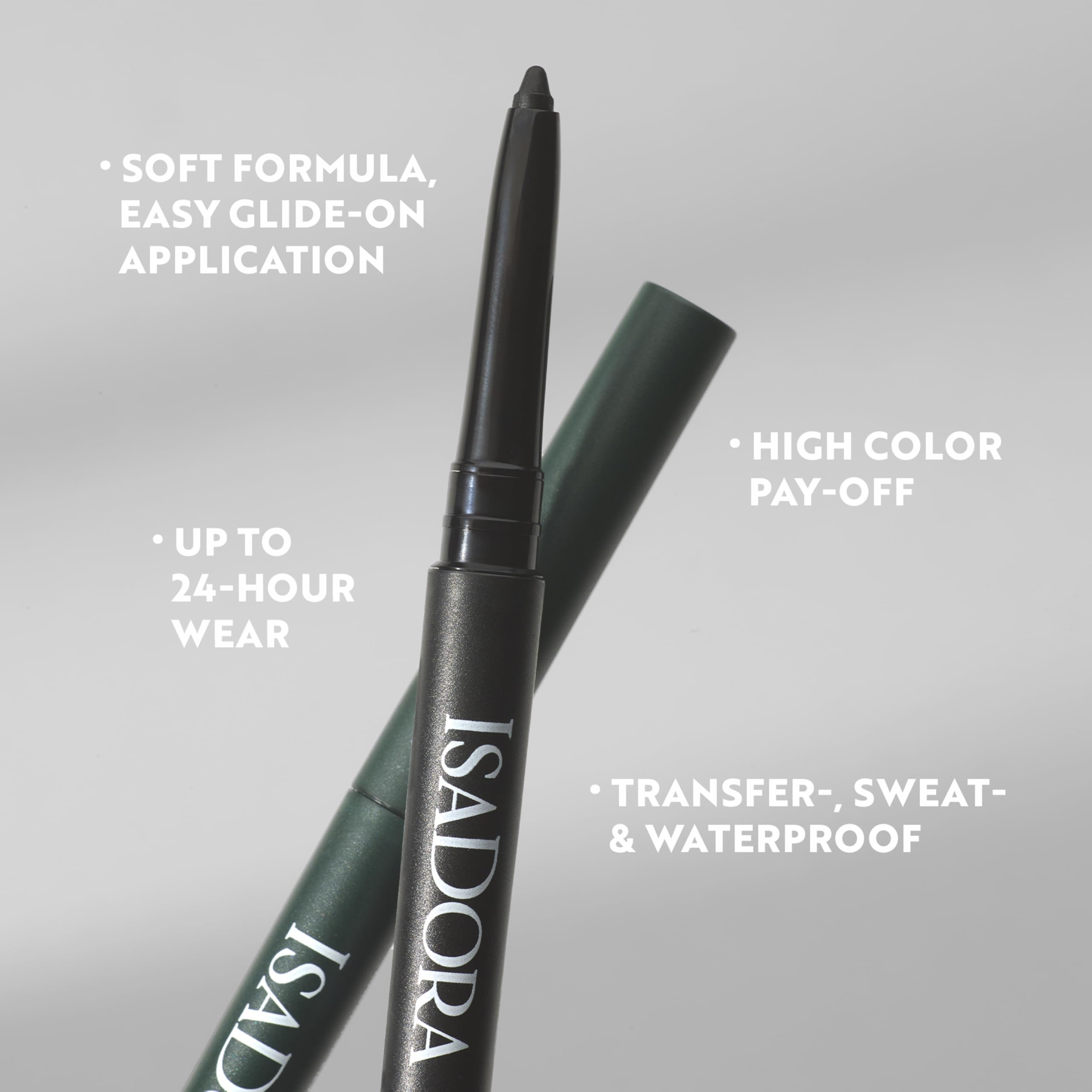IsaDora The Intense Waterproof Eyeliner – Penna per kayal marrone scuro per linea di galleggiamento e corona di ciglia, lunga durata senza sbavature, trucco vegano, senza esperimenti su animali, senza