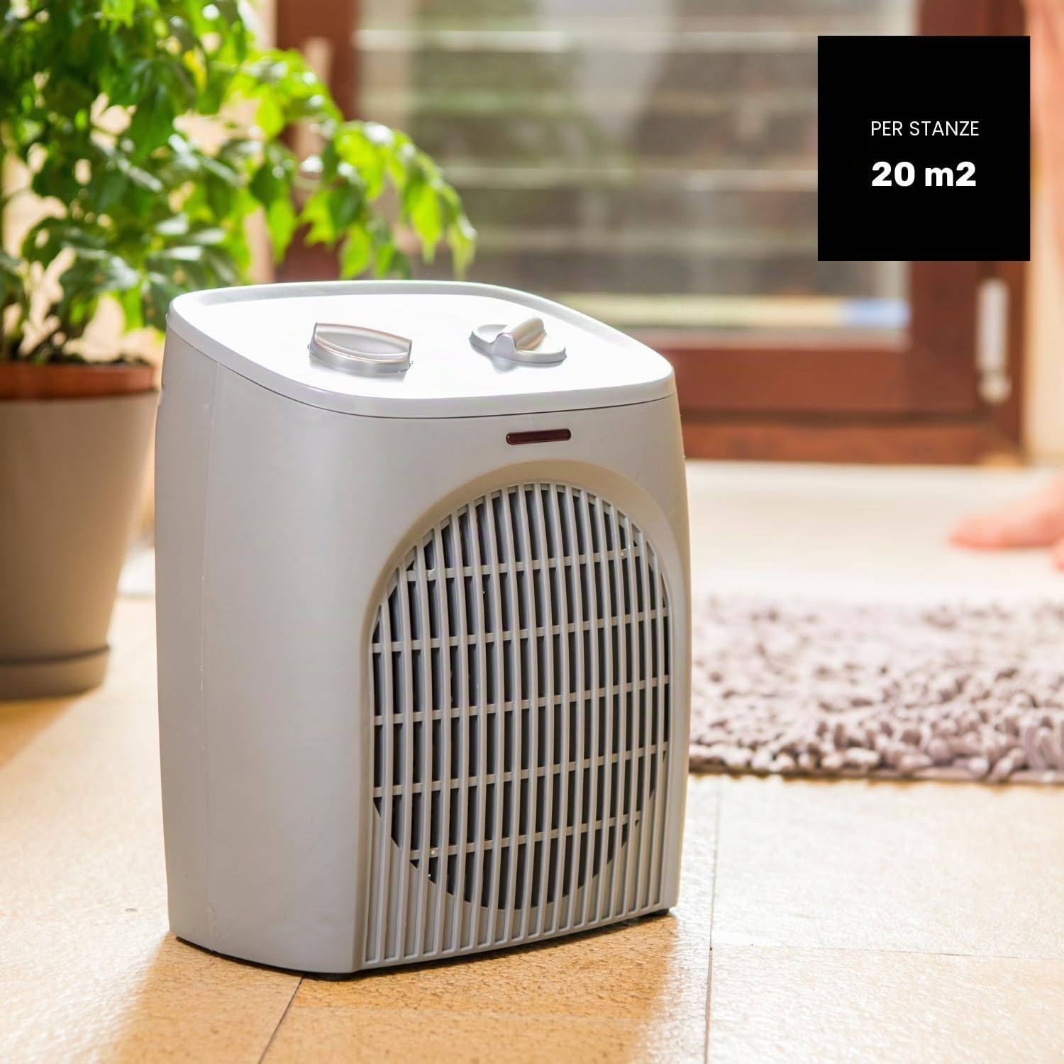 Taurus - Termoventilatore Tropicano 2000W | Basso consumo | 2 livelli calore | Termostato regolabile | Modalità ventilazione | Portatile | Ideale fino a 20 m²
