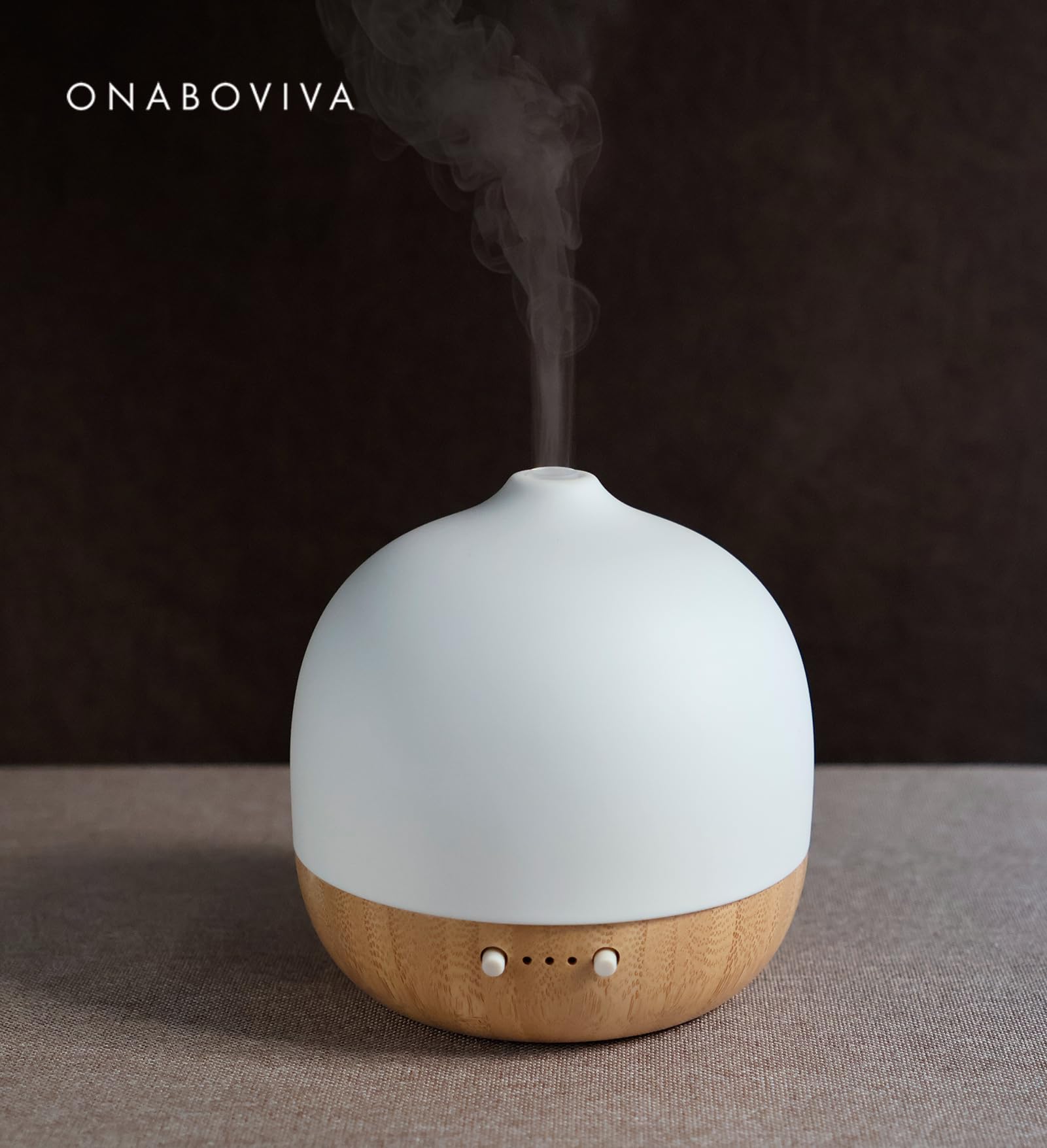 Diffusore di aromi, diffusore di oli essenziali a ultrasuoni da 2,4 MHz, in ceramica, con umidificatore e luce notturna, spegnimento automatico, senza BPA, silenzioso, ideale per camera da letto