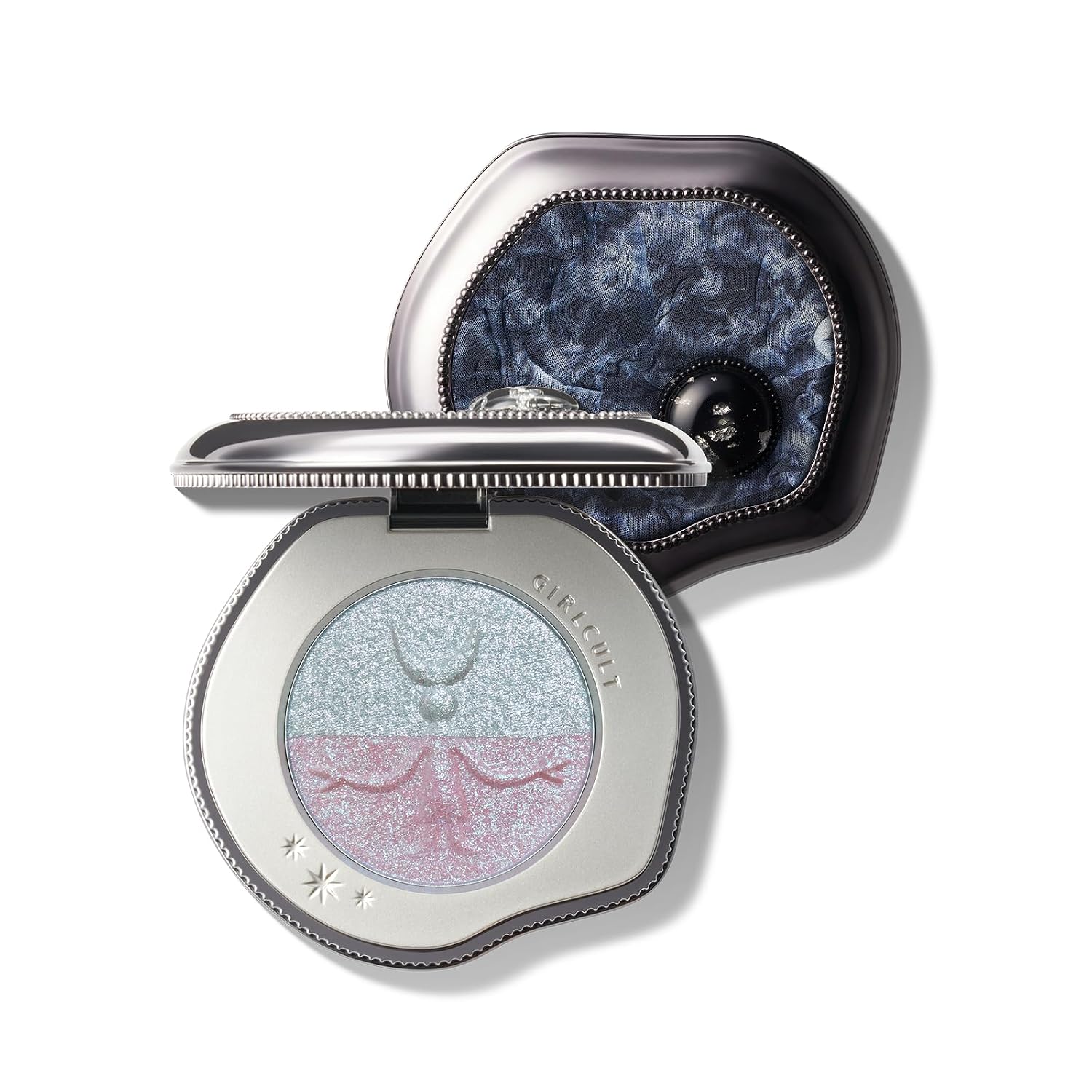 GIRLCULT Chameleon Highlighter, Duochrome Iridescent Highlighter | Blue Pink Shift • Buildable Sparkle • Face & Eye Multiuse • Eyeshadow Topper