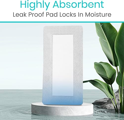 Miniatura 2 de Gasa adhesiva de 4 x 8 pulgadas (15 unidades) Aderezo de isla antiadherente con bordes Apósito absorbente para el cuidado de heridas Vendaje