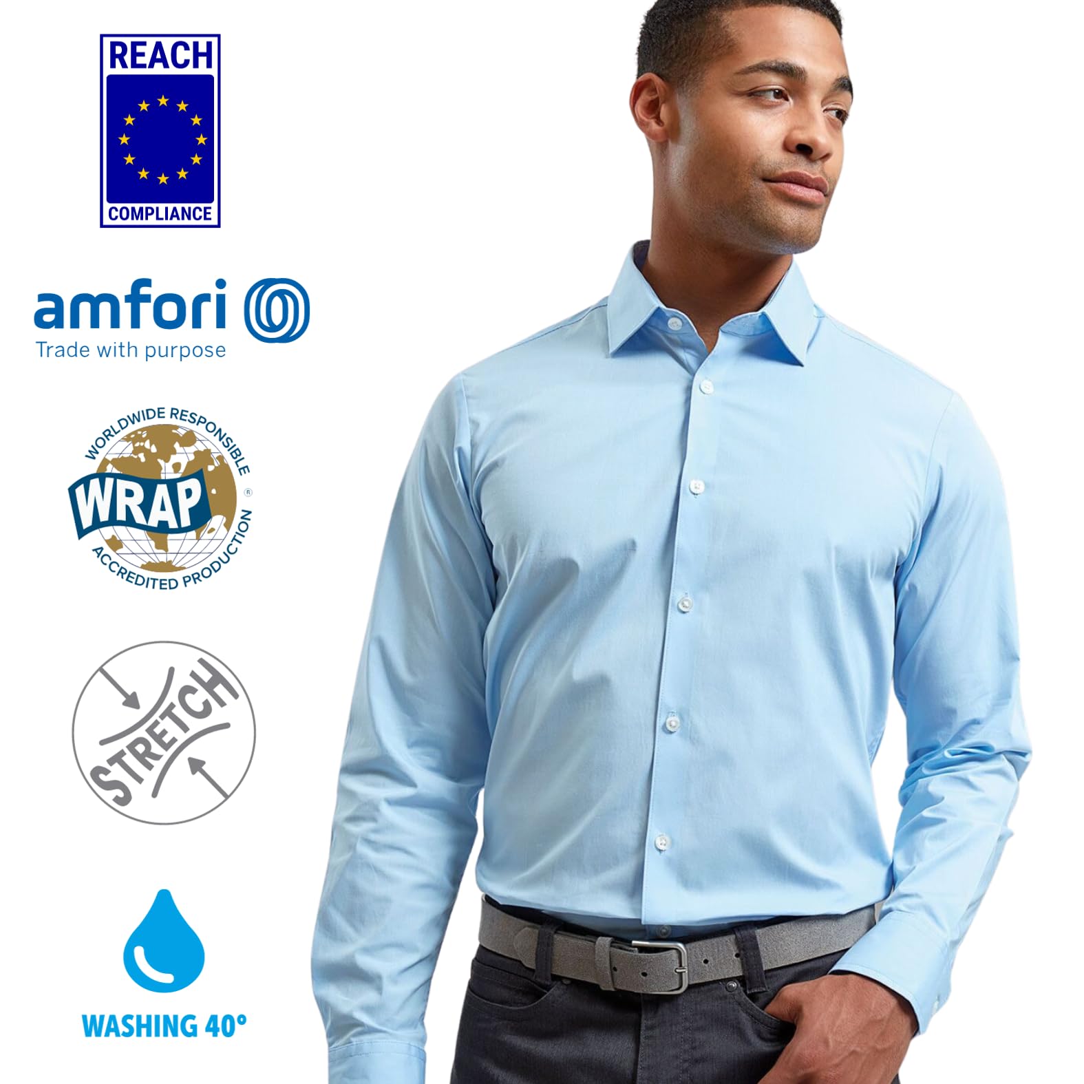 Camicia Personalizzata con Ricamo Iniziali o Testi Idea Regalo Uomo Festa del papà 97% Cotone e 3% Elastan 4 Colorazioni