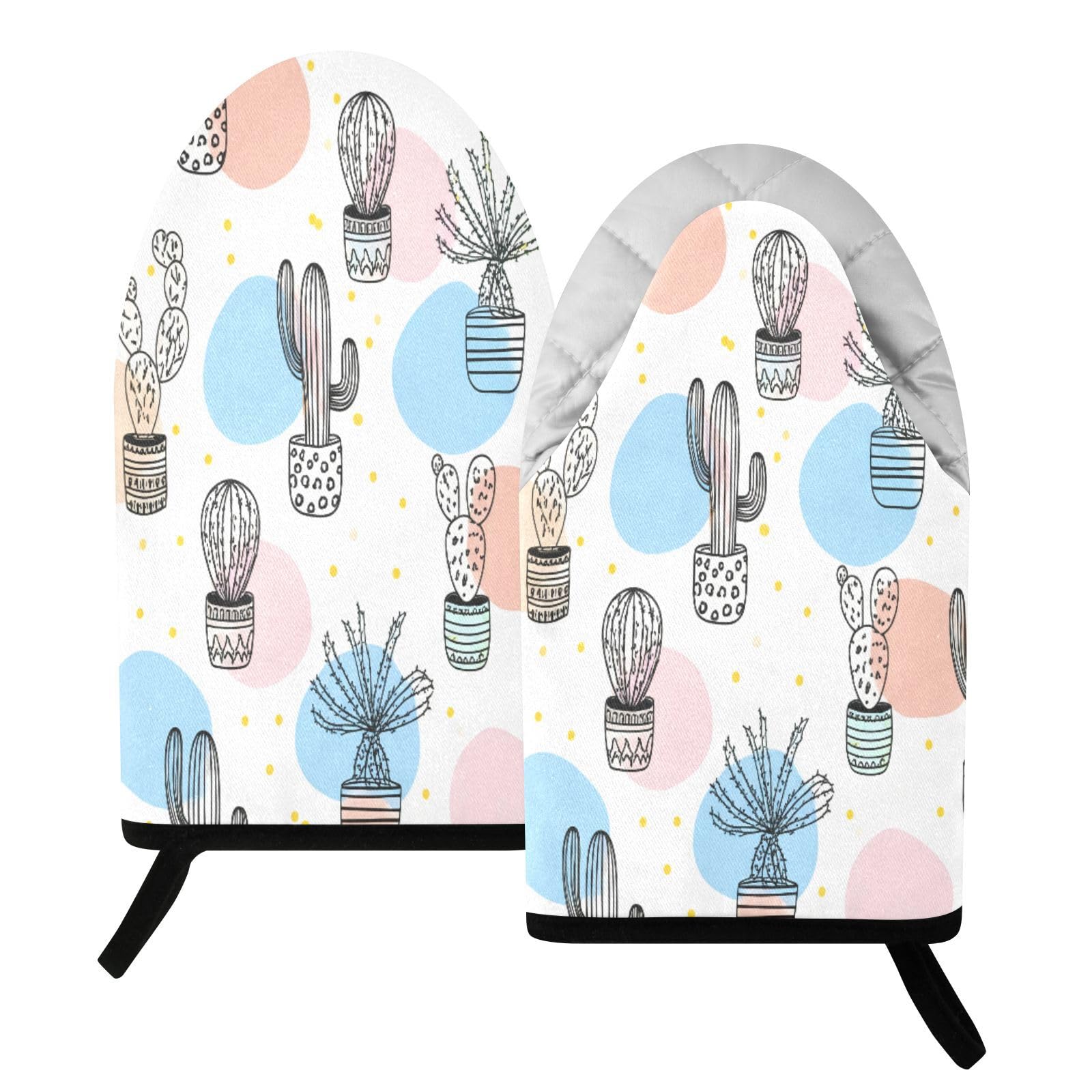 BURSTDDY Cactus Oven Mitt,Heat Resistant Kitchen Mitts for Cooking