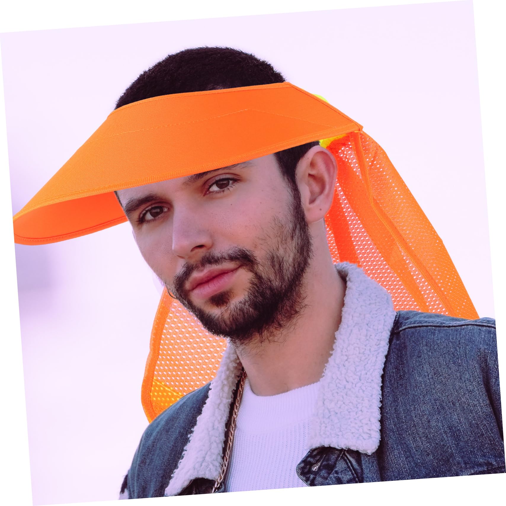SHINEOFI Casco de Seguridad de protección Solar Cuello protección Solar de construcción Lleno Borde Sombrero Duro Parasol de ala Completa Sombra de Casco Neto