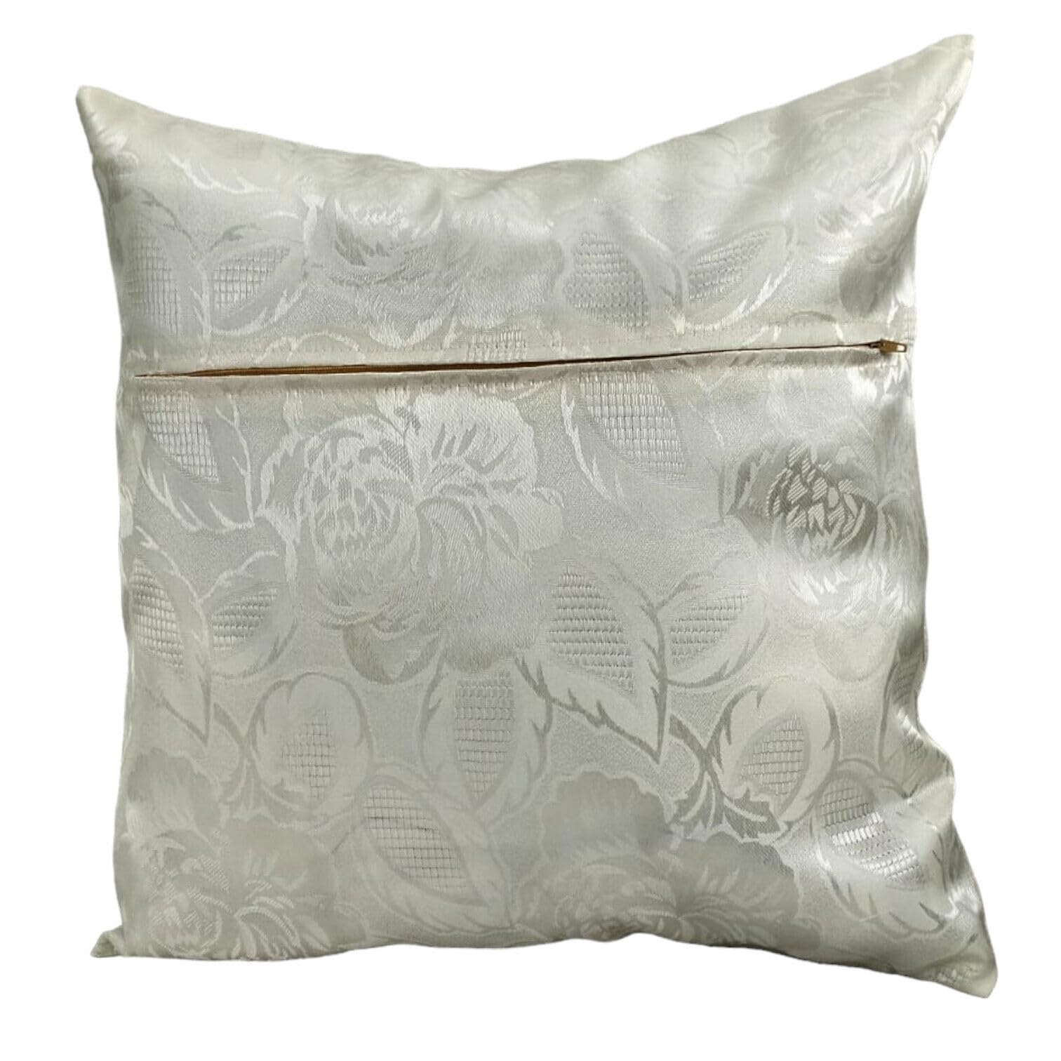 Seechoo Floral Flower Cushion Covers, Set of 4, 40x40cm, Assorted Colours (White Big Rose), 40 x 40 cm (Pack of 4) - Image 4