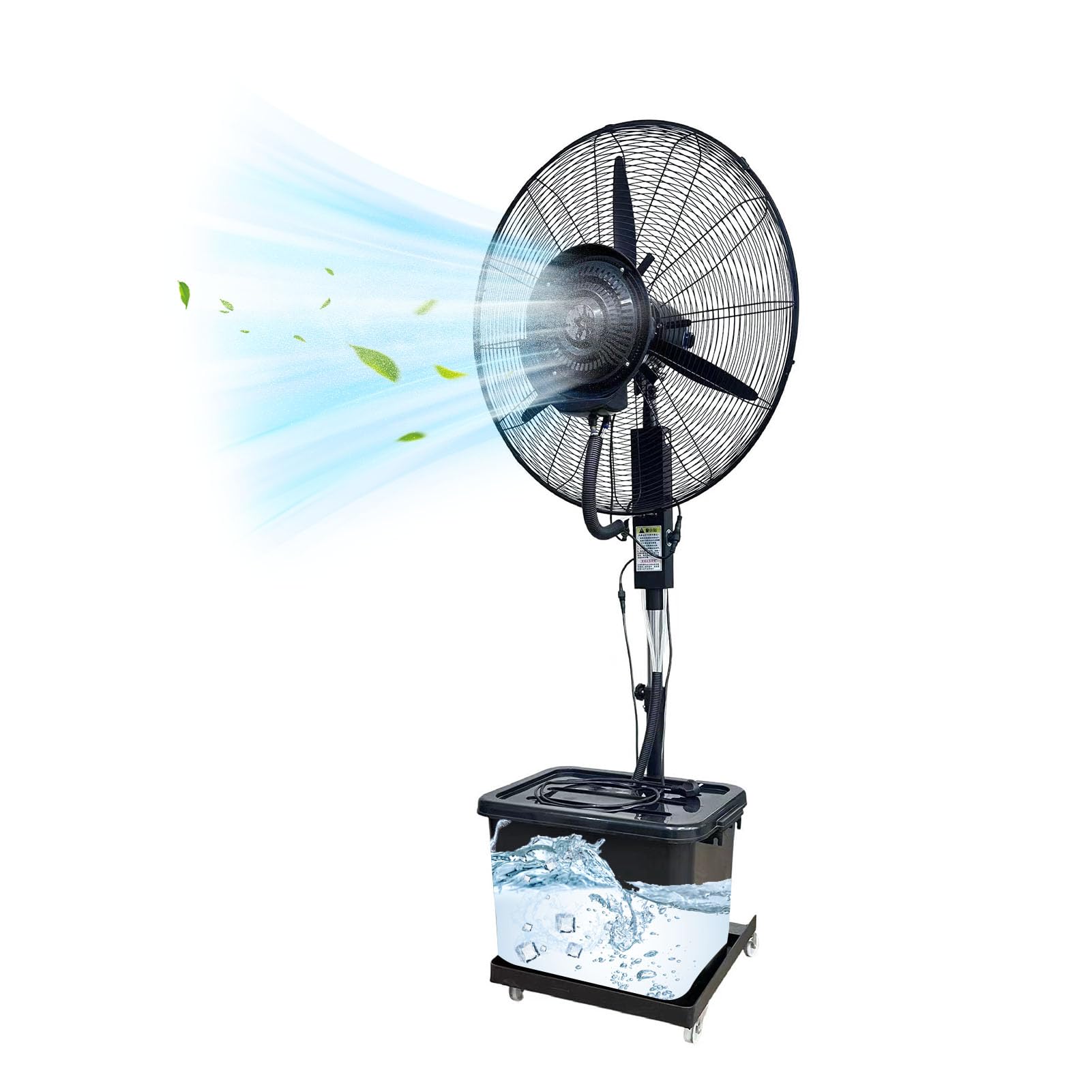 Ventilador Nebulizador De Pie con DepóSito De Agua De 42L, 3 Velocidades, Ventilador De Pedestal Exterior con Pulverizador, OscilacióN De 90°, Enfriador De Aire para Taller Garaje PéRgola