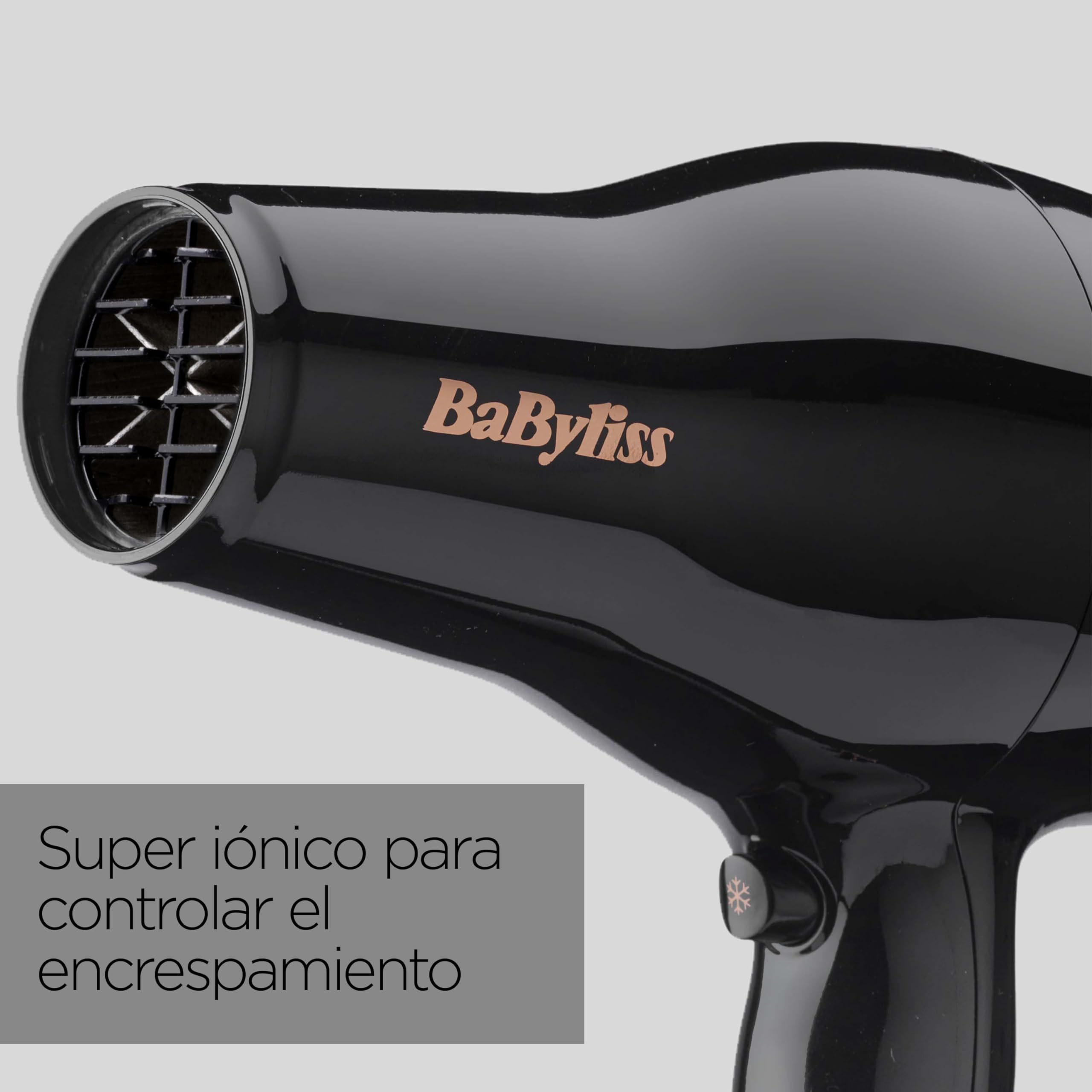 BaByliss Secador de Pelo Pro Power – Secador profesional de 2300 W, Motor AC de salón, Tecnología iónica antiencrespamiento, 3 ajustes de temperatura y 2 velocidades, Negro, D5245E