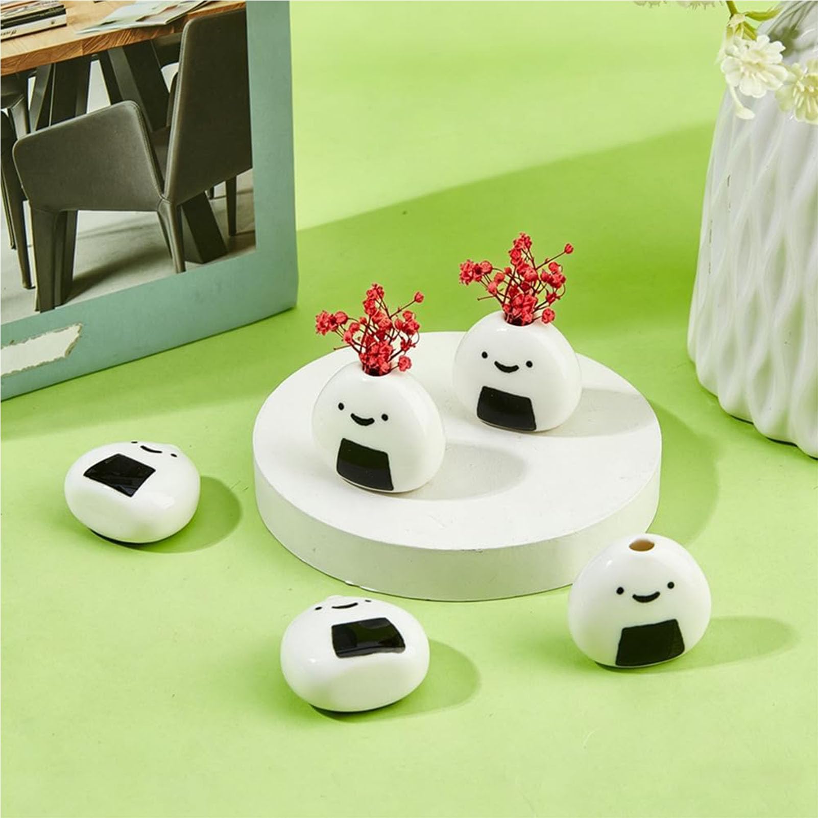 Ręcznie malowany wazon ceramiczny o wąskiej szyjce, ręcznie wykonany mini wazon ceramiczny, mały wazon do aromaterapii wodnej, idealny na stolik kawowy, do salonu