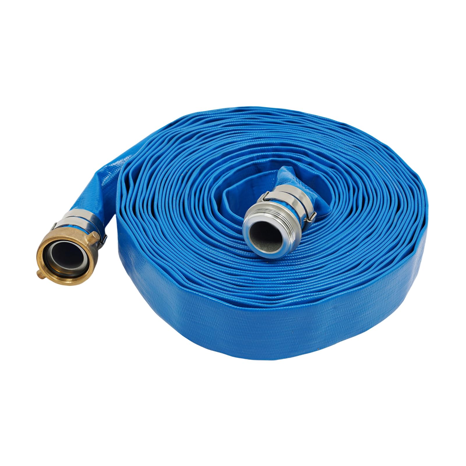 1.5" x 50 Ft Lay Flat Water Discharge Hose, Industrial Agricultural Water Pump Drain Hose, PVC Pool Backwash Hose, Backwash Hose for Swimming Pools