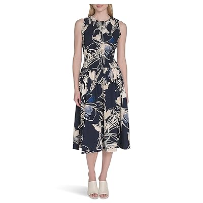 Calvin Klein Smocked Commuter Floral Dropwaist Women