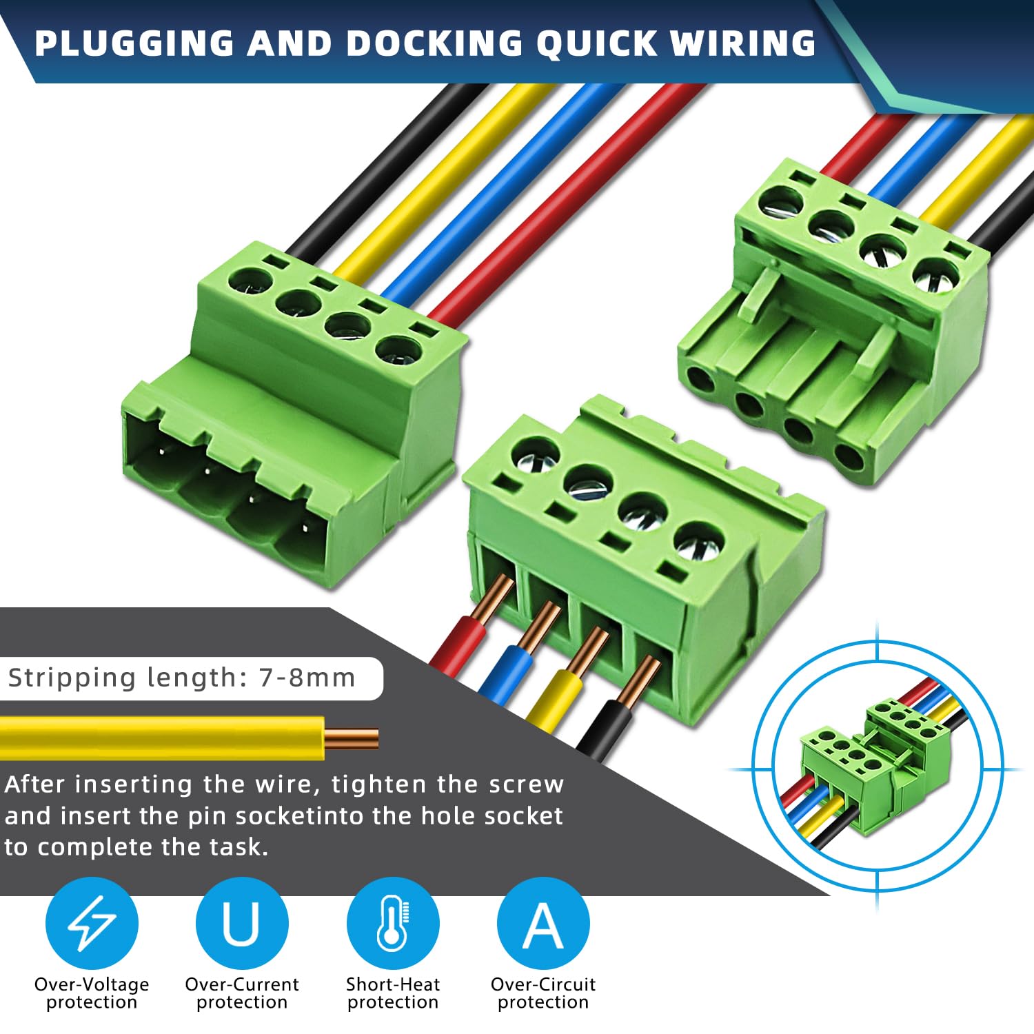 Snapklik.com : CenryKay 10Pcs 4 Pin 5.08mm Pitch DIY PCB Mount Screw