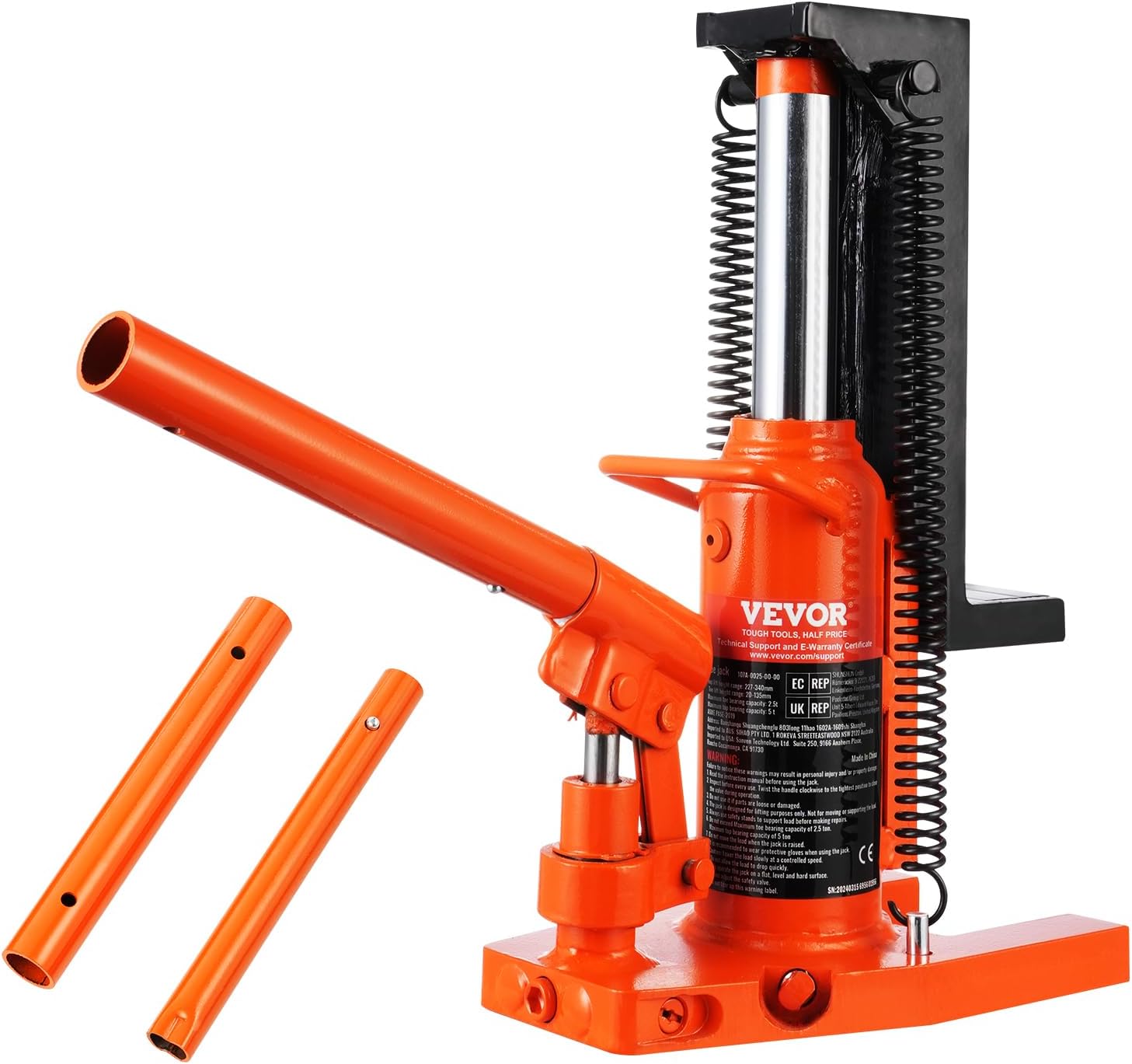 Hydraulic Toe Jack, 2.5 Ton On Toe Toe Jack Lift, 5 Ton On Top Lift Capacity Machine Jack, 0.8-5.3 in Toe Height, 8.9-13.4 in Top Height, Air Hydraulic Claw Jack for Machinery, Industry