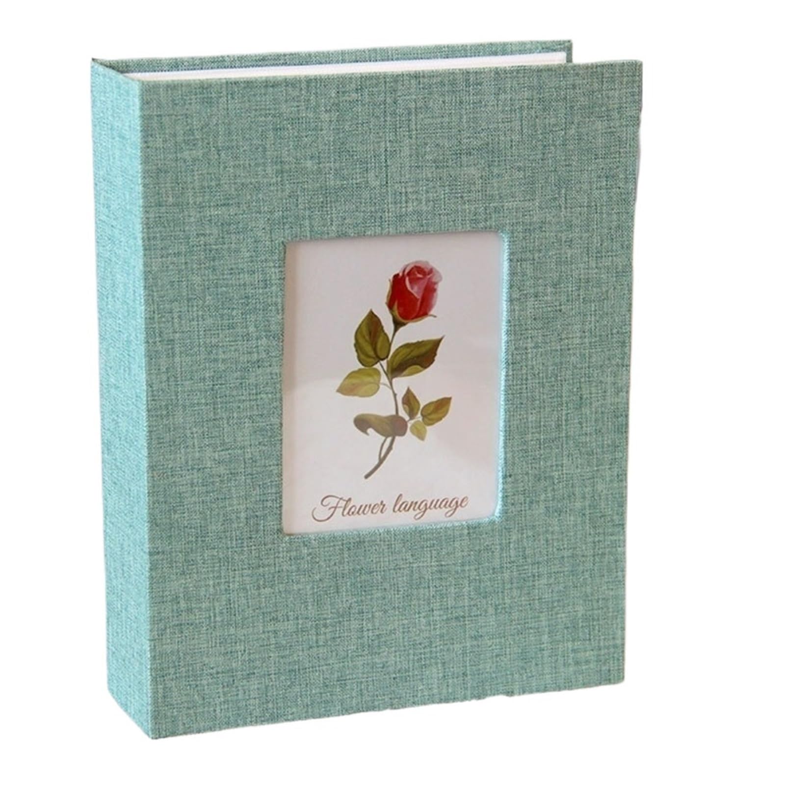 200 Pockets Photo Album Linen Cover DIY Writable Large Scrapbook 4x6 Photos Slip-in Picture Albums For Photo(Green)