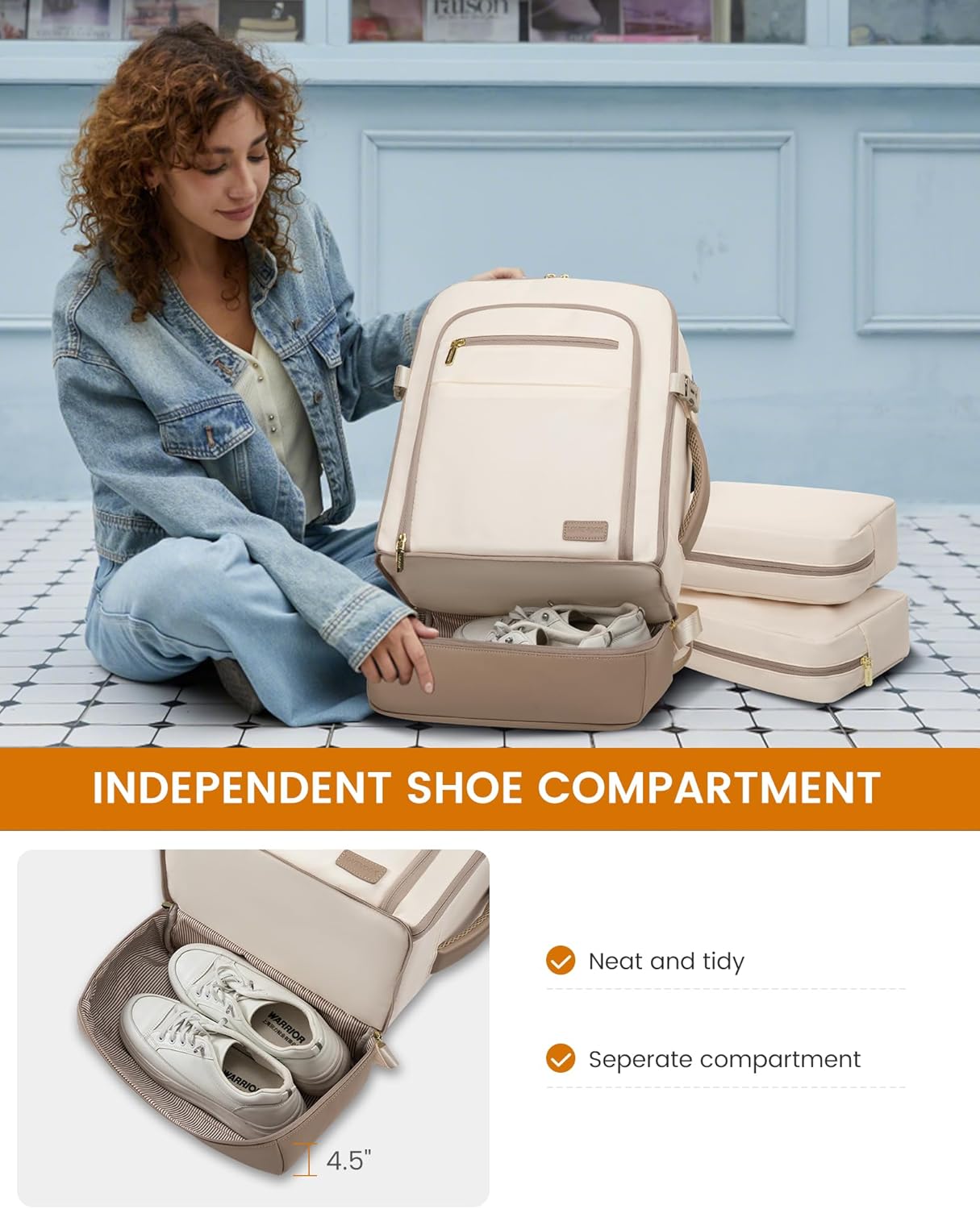 LOVEVOOK Travel Backpack for Women with Shoes