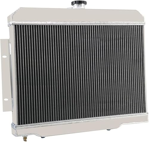 Miniatura 3 de Radiador CC583 compatible con Jeep CJ5 CJ6 CJ7 1972-1986 y Scrambler AT/MT 1981-1985, radiador de aluminio completo de 4 filas + 2 ventiladores de