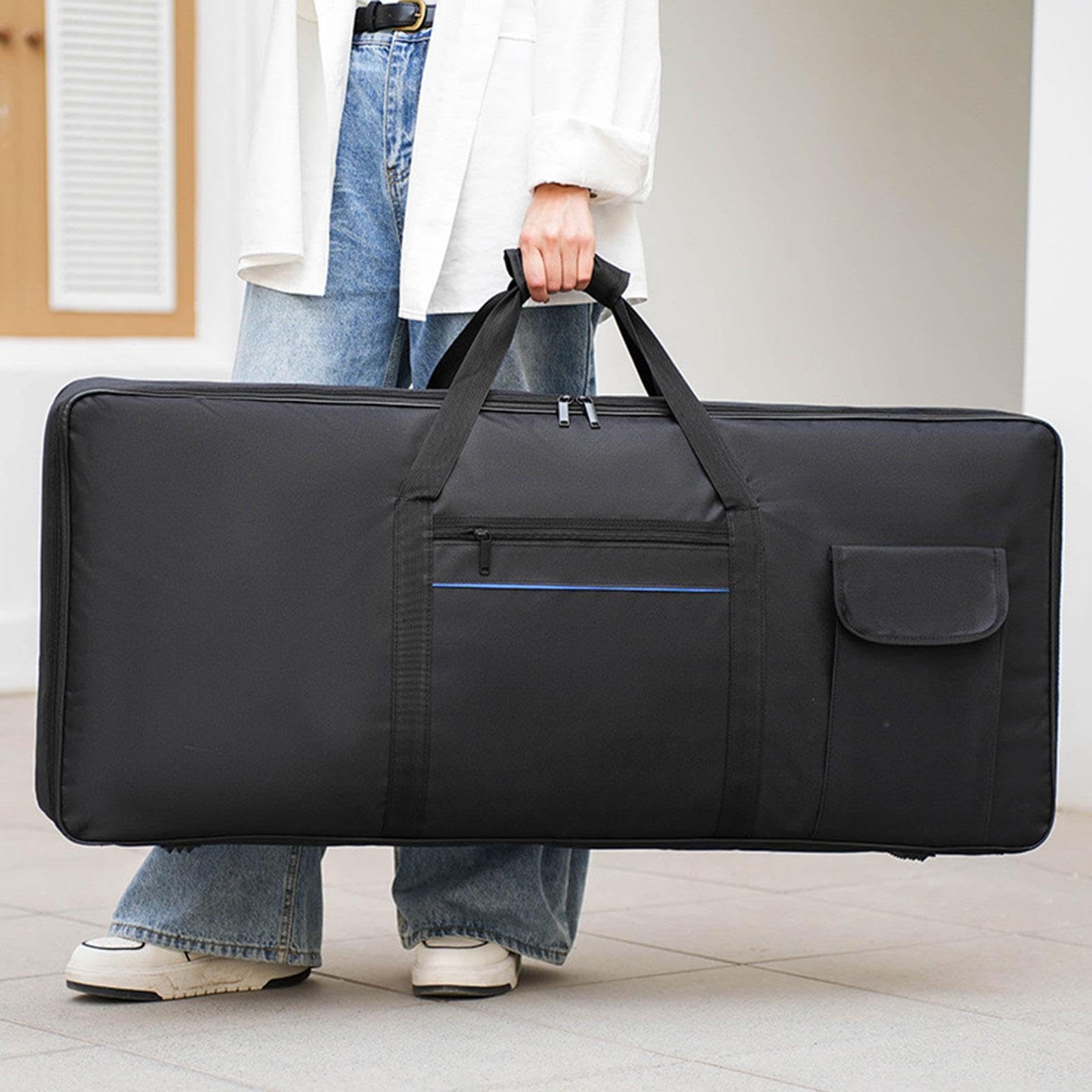 DuskHaven Étui de Transport pour Clavier 61 Touches, Fabriqué En Tissu Oxford Imperméable, avec Rembourrage Intérieur épais, Format Sac à Main et Poche, Petit