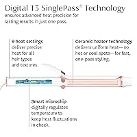 Vista 10 de T3 SinglePass Curl X Rizador de barril extra largo de 1", 1.25", 1.5" con 9 ajustes de calor y barril cerámico para un estilo rápido y resultados