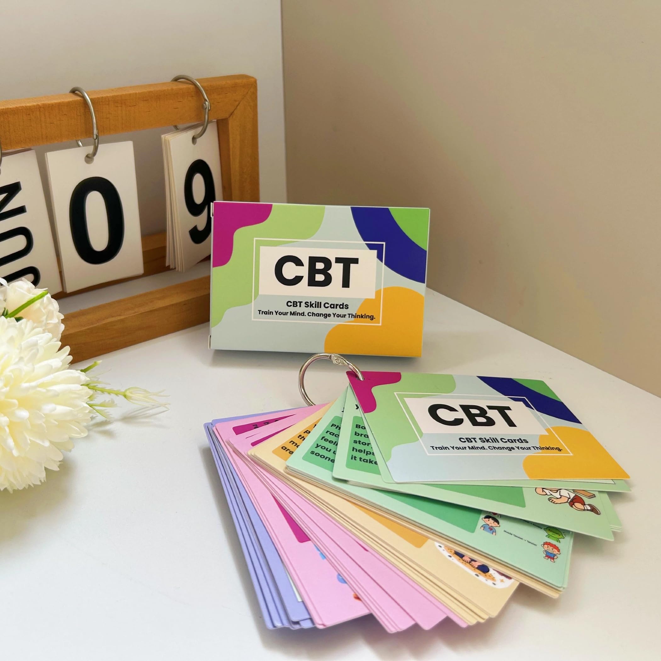 Tarjetas de herramientas CBT para adultos y adolescentes: 35 tarjetas de terapia cognitivo-conductual para ansiedad, tarjetas cognitivo-conductuales para aliviar el estrés, autoayuda
