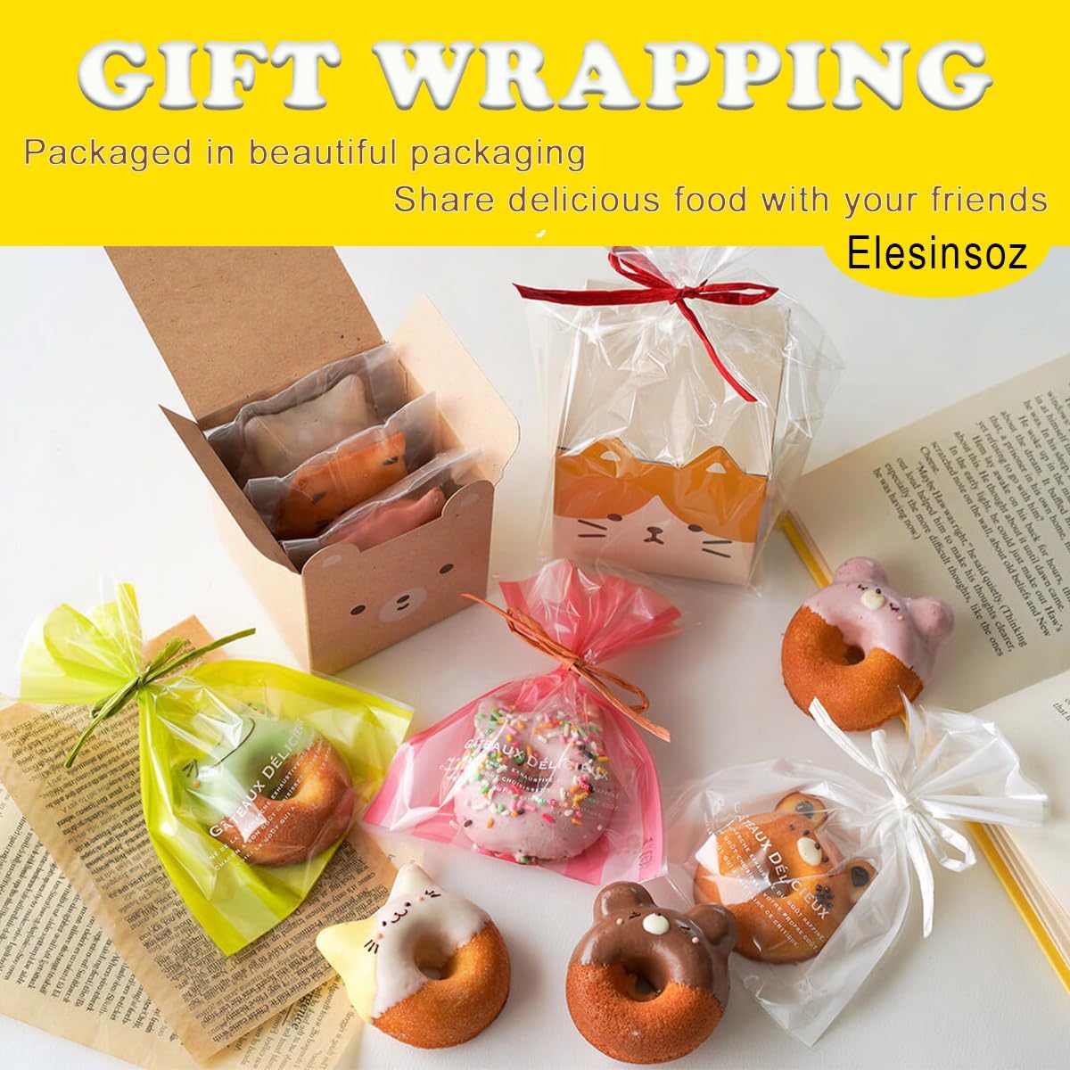 Elesinsoz 2 PCS Donut Pans, 2 1/2" Carbon Steel Cat & Bear-Shaped Donut Mold Cake Pan, 6 Cup Non-Stick Doughnut Pan for Home Baking - Image 5